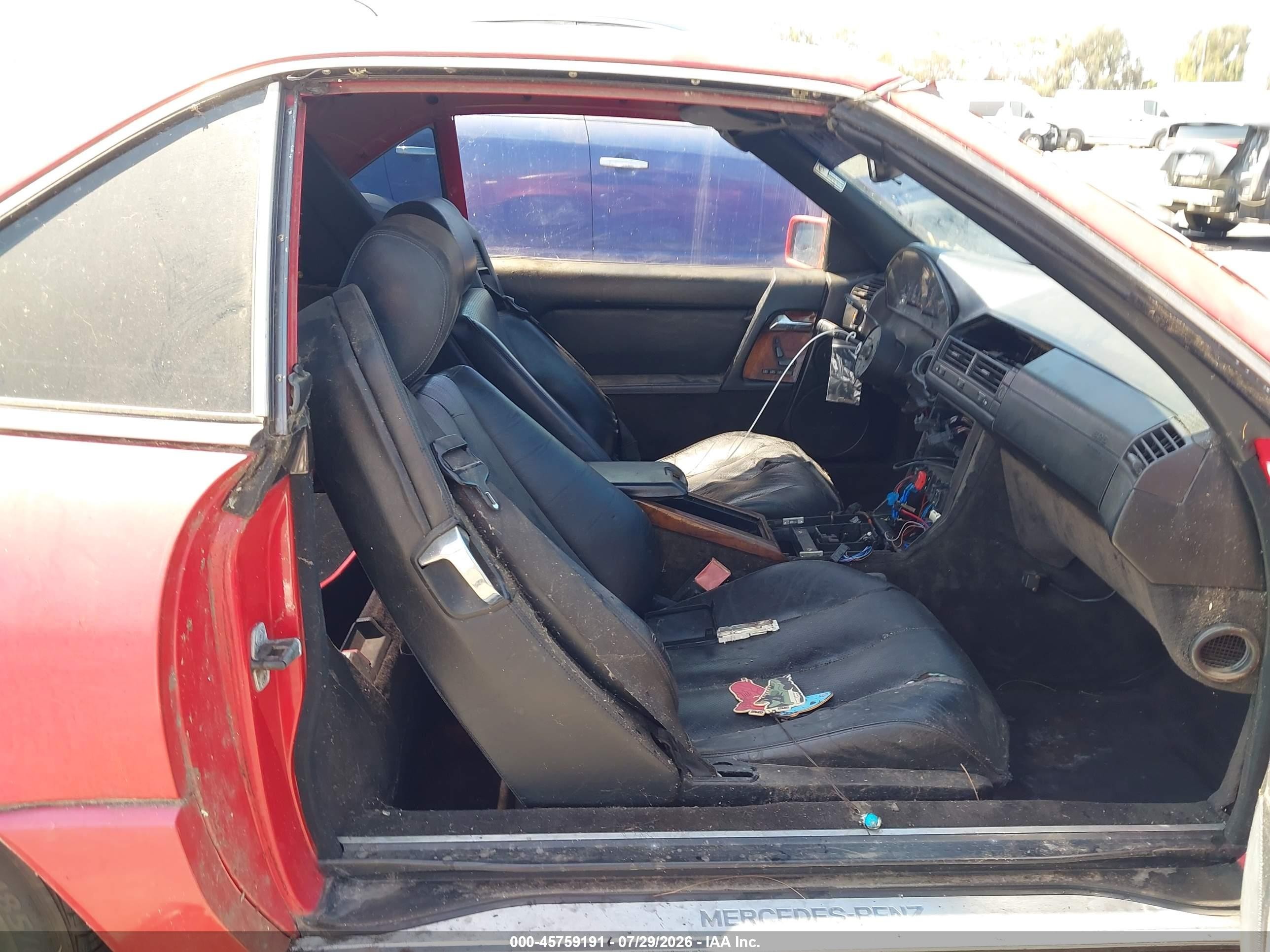 1991 Mercedes-benz 500 Sl Red vin: WDBFA66E7MF030482