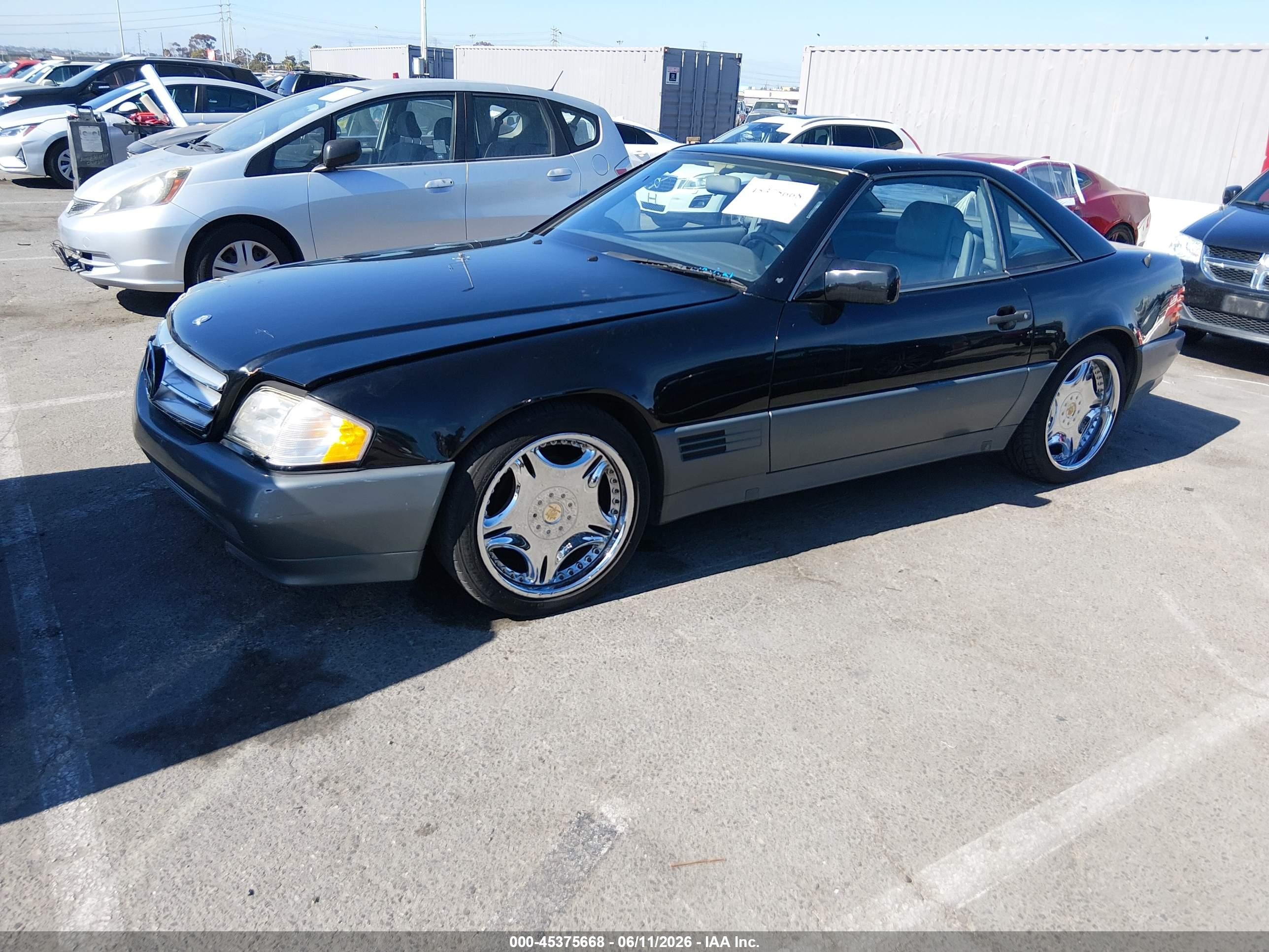 1991 Mercedes-benz 500 Sl Black vin: WDBFA66E9MF018656