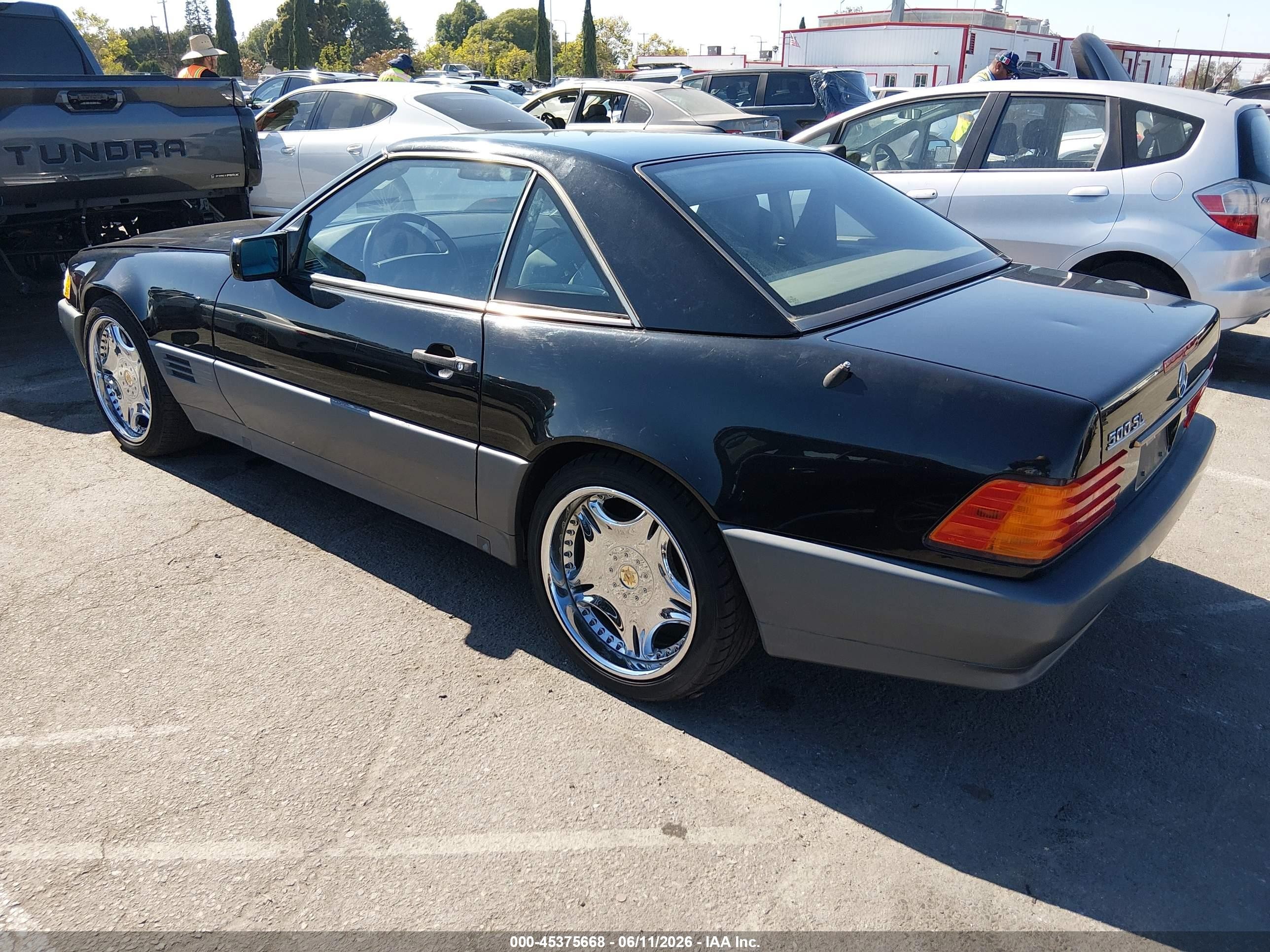 1991 Mercedes-benz 500 Sl Black vin: WDBFA66E9MF018656