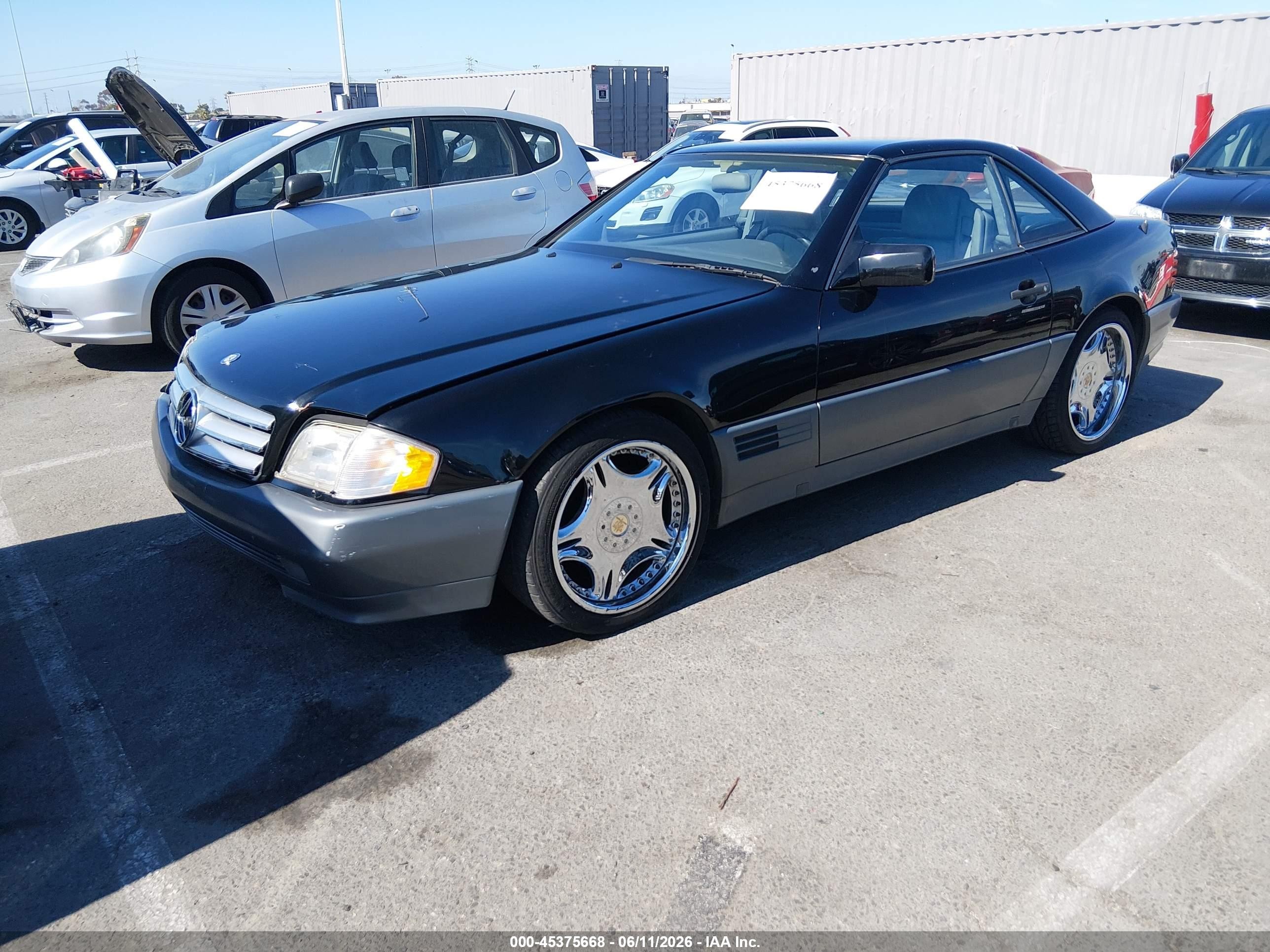 1991 Mercedes-benz 500 Sl Black vin: WDBFA66E9MF018656