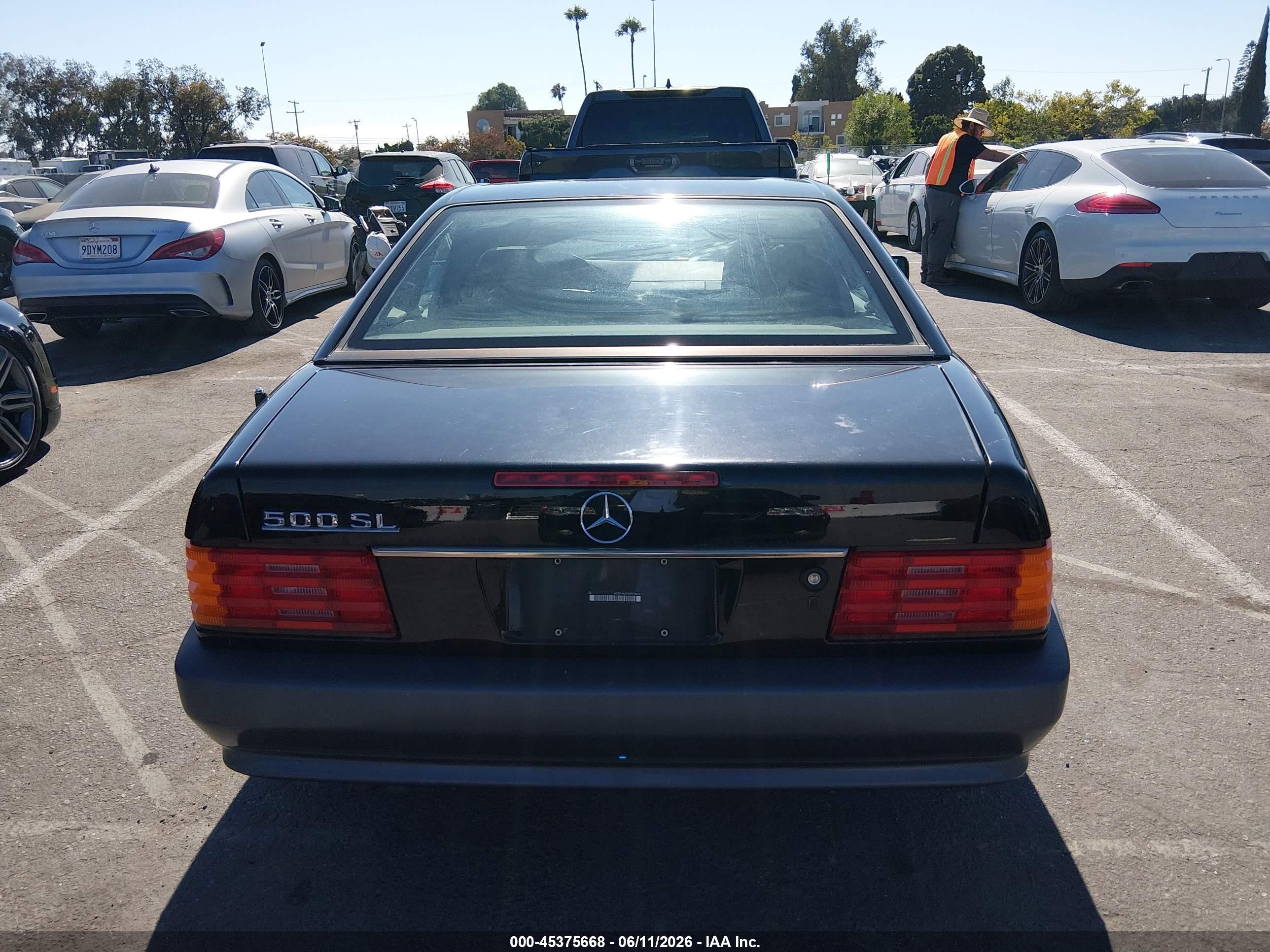 1991 Mercedes-benz 500 Sl Black vin: WDBFA66E9MF018656