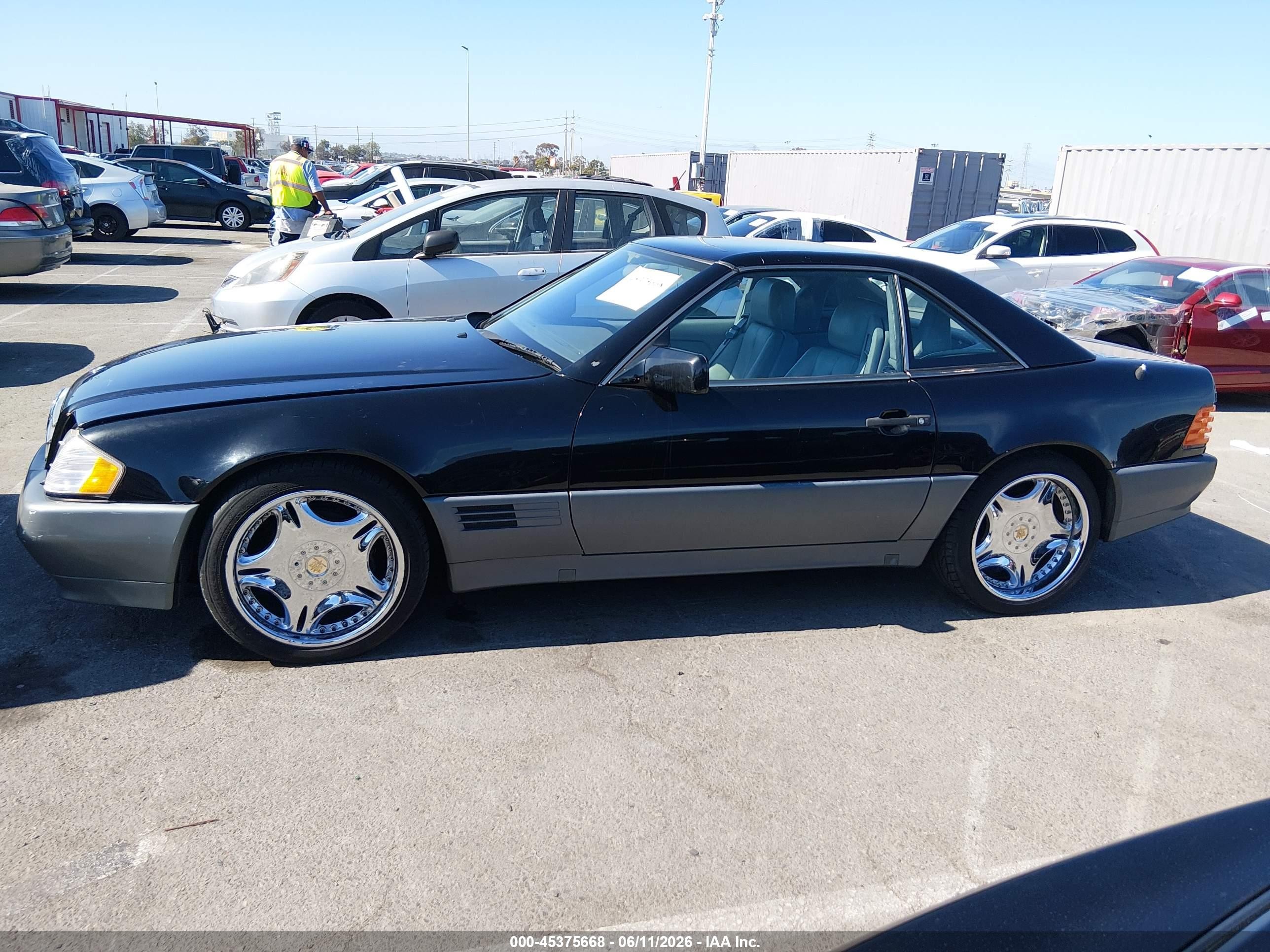 1991 Mercedes-benz 500 Sl Black vin: WDBFA66E9MF018656