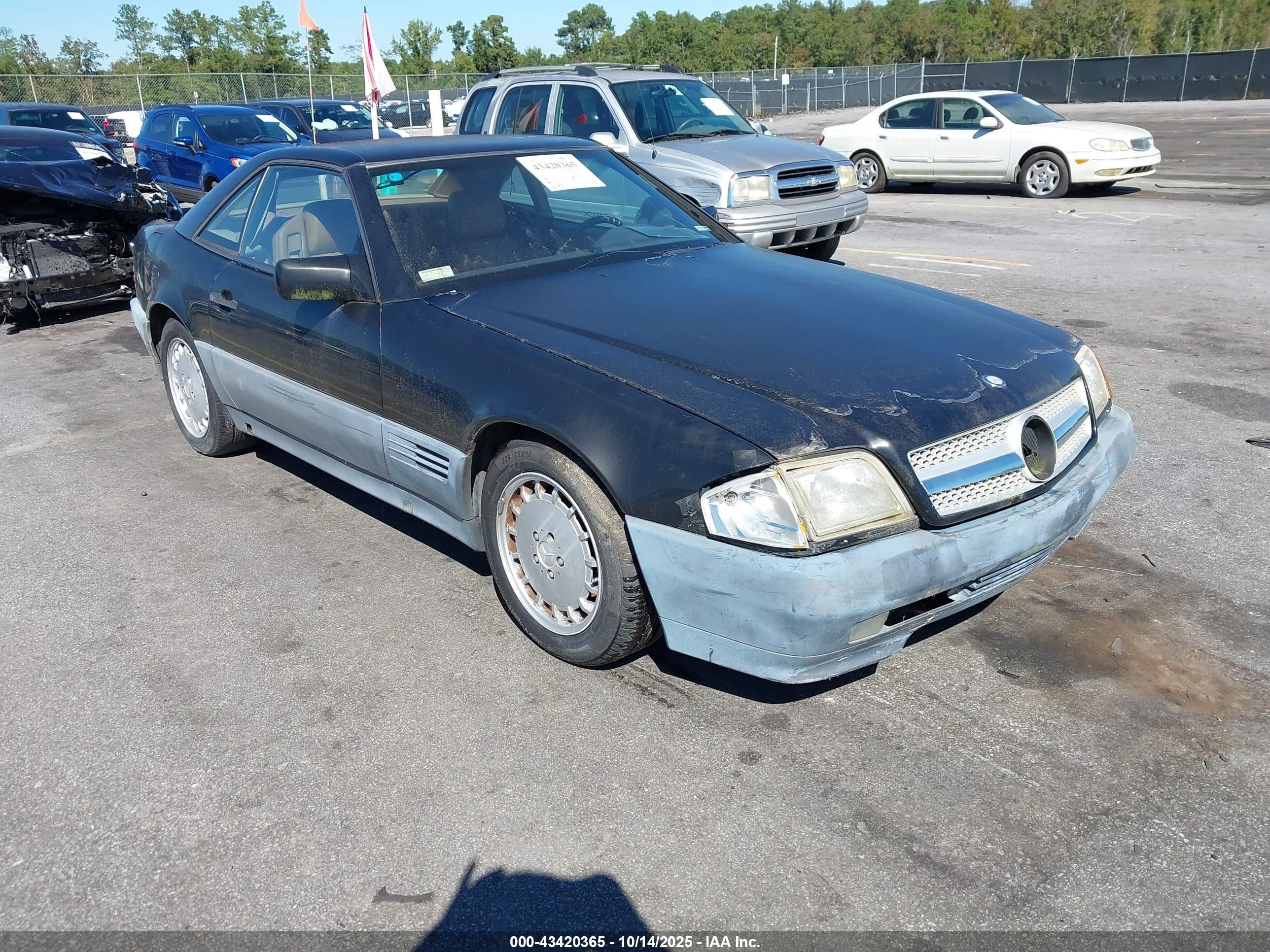 1991 Mercedes-benz 500 Sl Black vin: WDBFA66E9MF020441