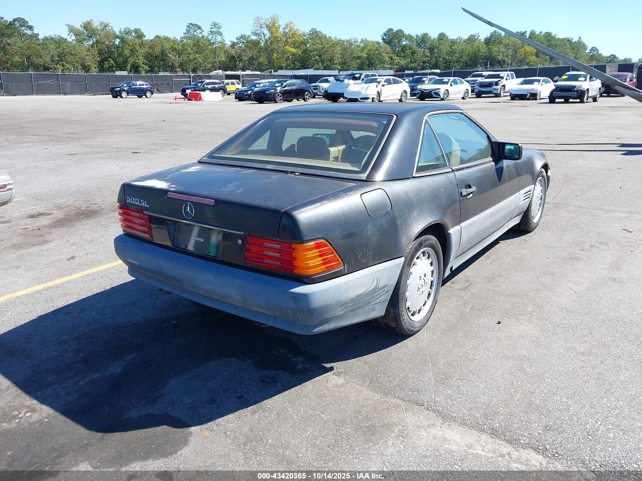 1991 Mercedes-benz 500 Sl Black vin: WDBFA66E9MF020441