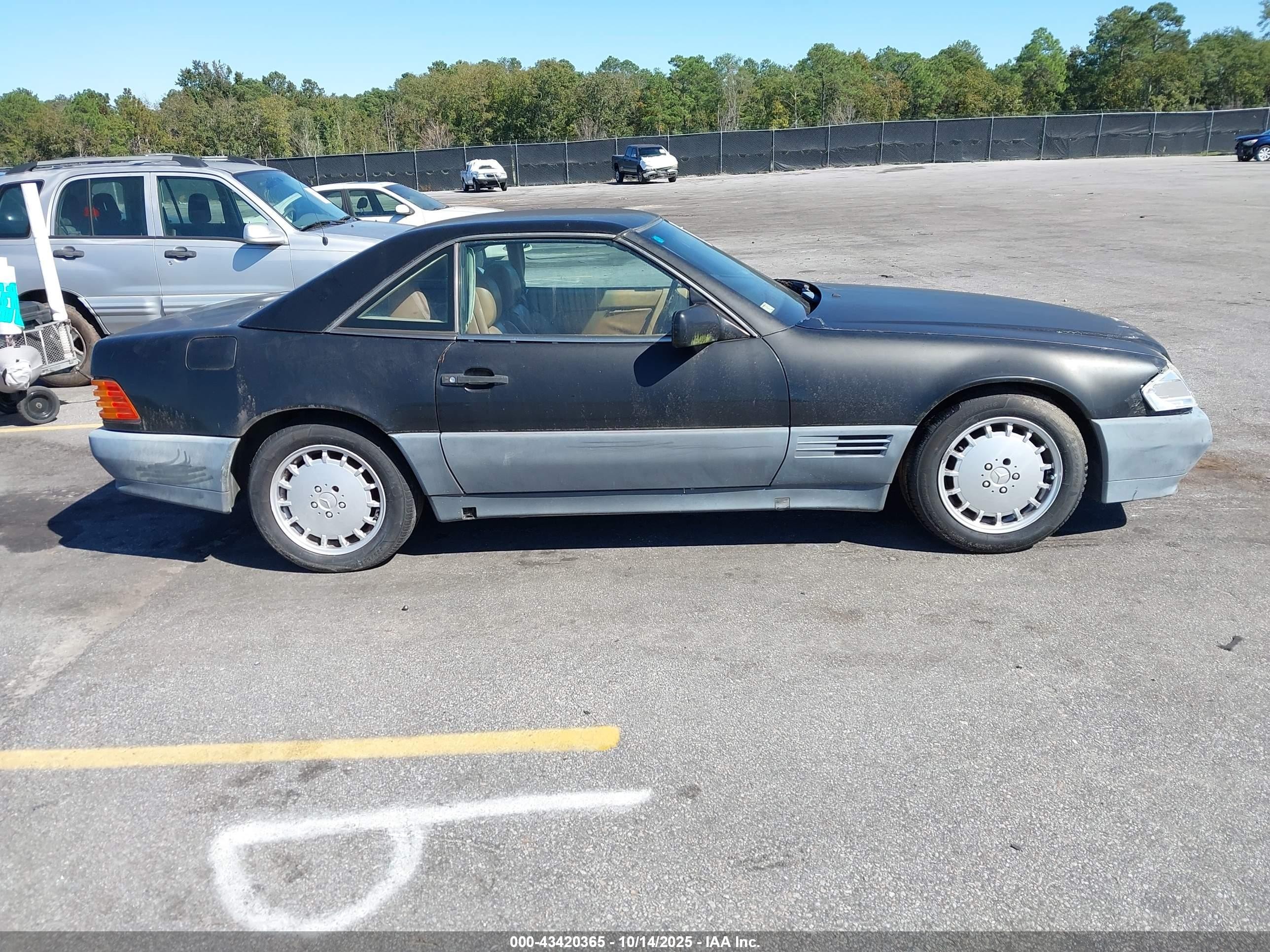 1991 Mercedes-benz 500 Sl Black vin: WDBFA66E9MF020441
