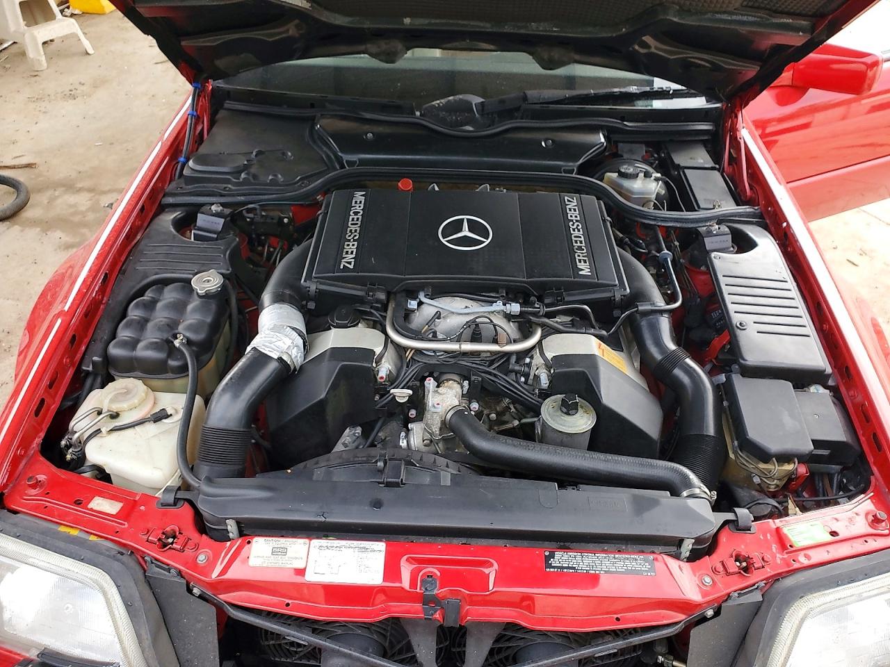1993 Mercedes-benz 500 Sl Red vin: WDBFA67E3PF075261