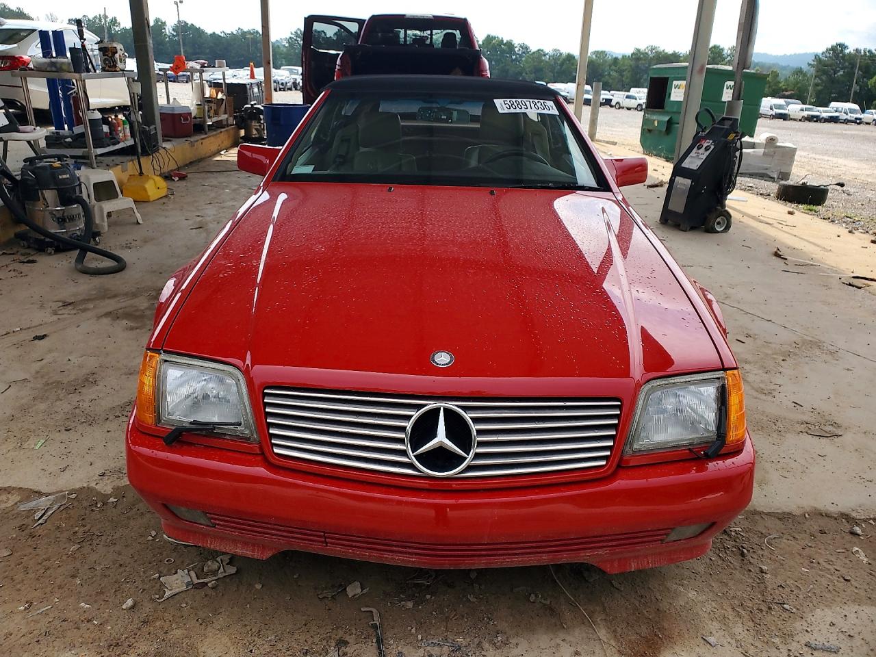 1993 Mercedes-benz 500 Sl Red vin: WDBFA67E3PF075261