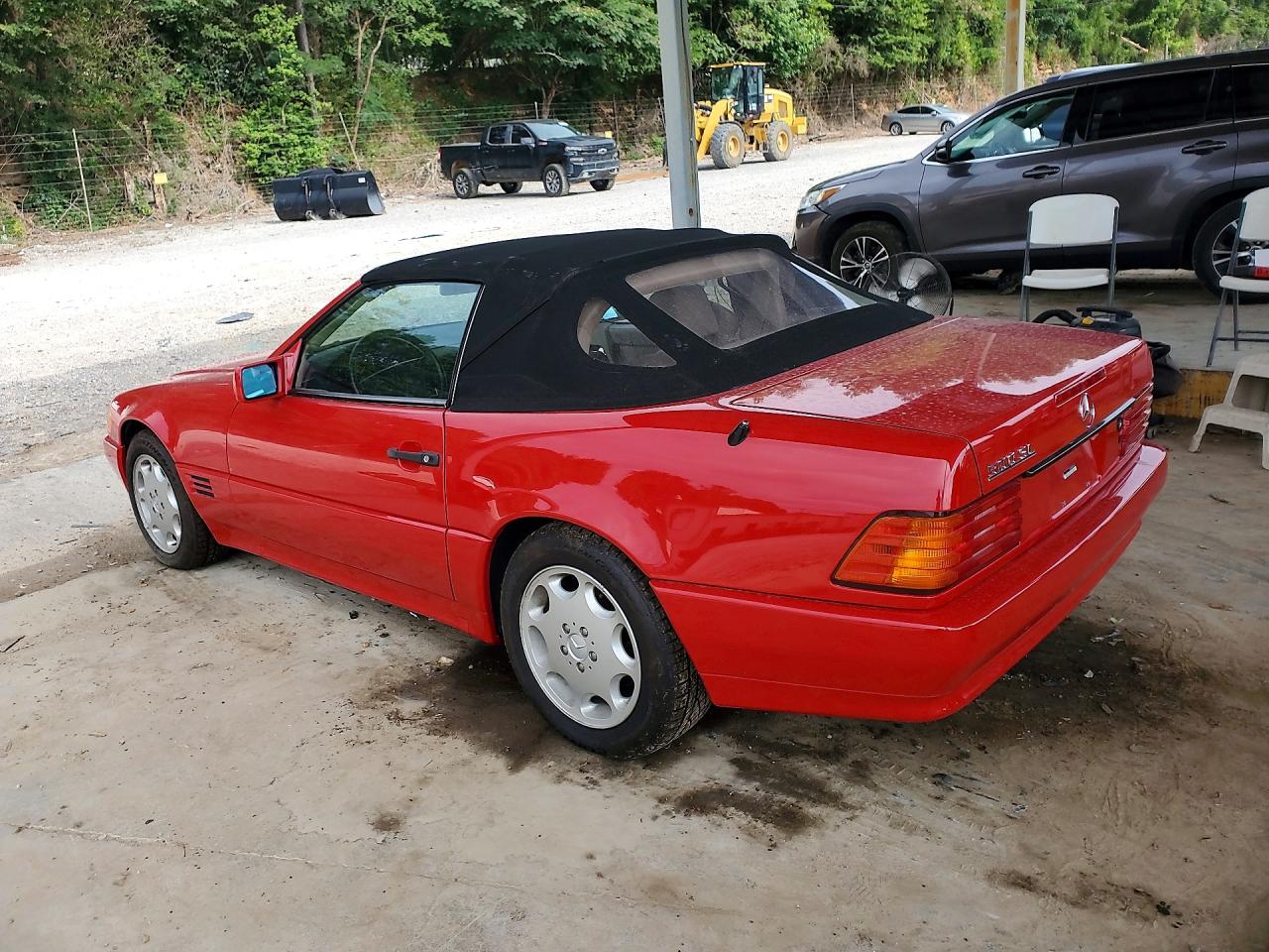 1993 Mercedes-benz 500 Sl Red vin: WDBFA67E3PF075261