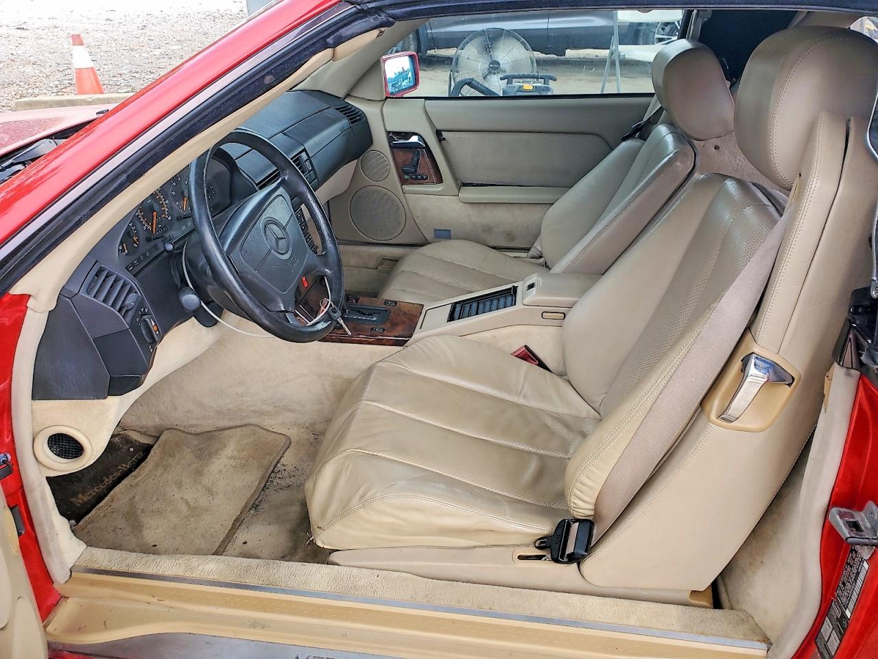 1993 Mercedes-benz 500 Sl Red vin: WDBFA67E3PF075261
