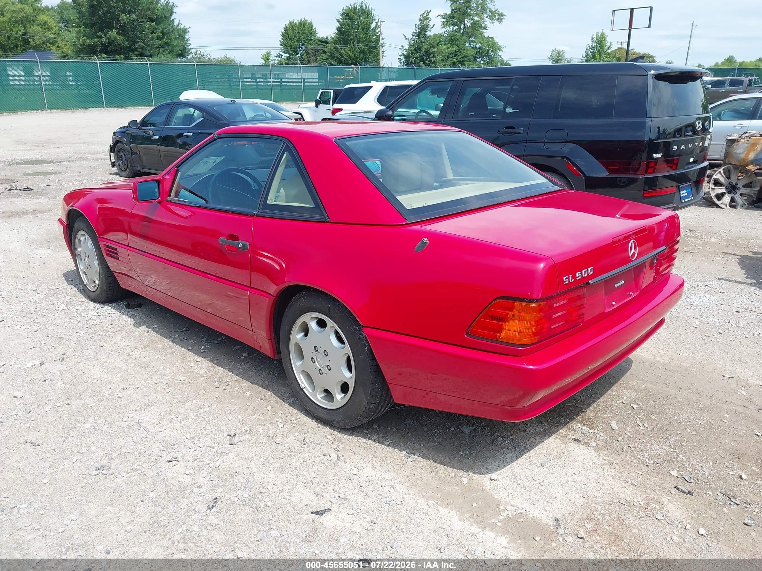 1995 Mercedes-benz Sl 500 Red vin: WDBFA67E3SF107991