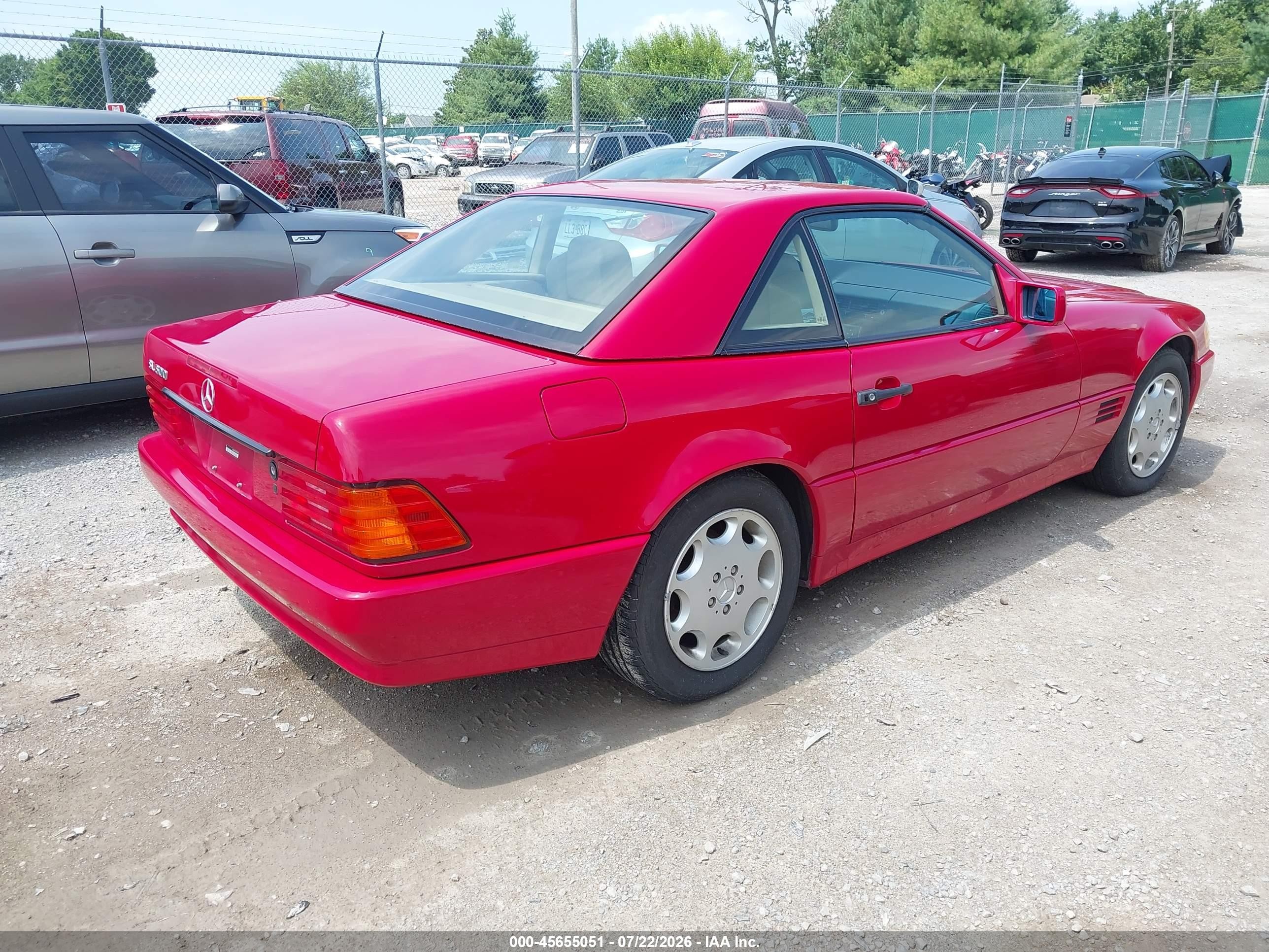 1995 Mercedes-benz Sl 500 Red vin: WDBFA67E3SF107991