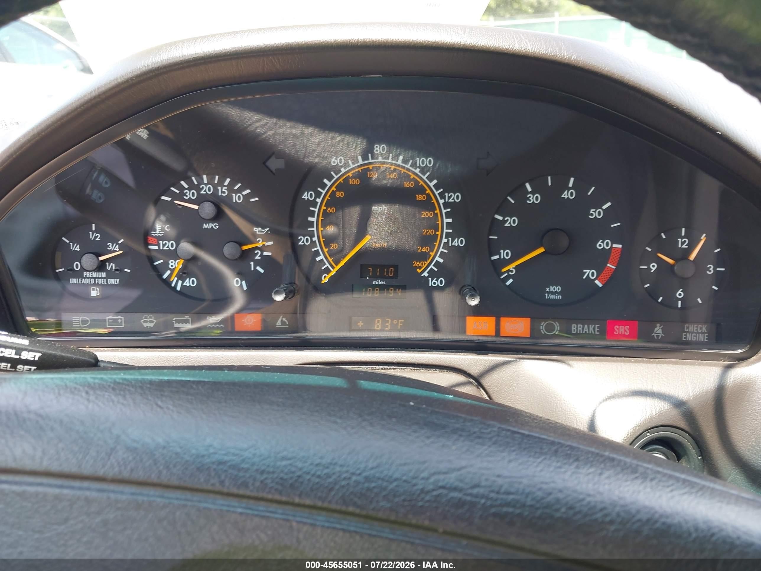 1995 Mercedes-benz Sl 500 Red vin: WDBFA67E3SF107991