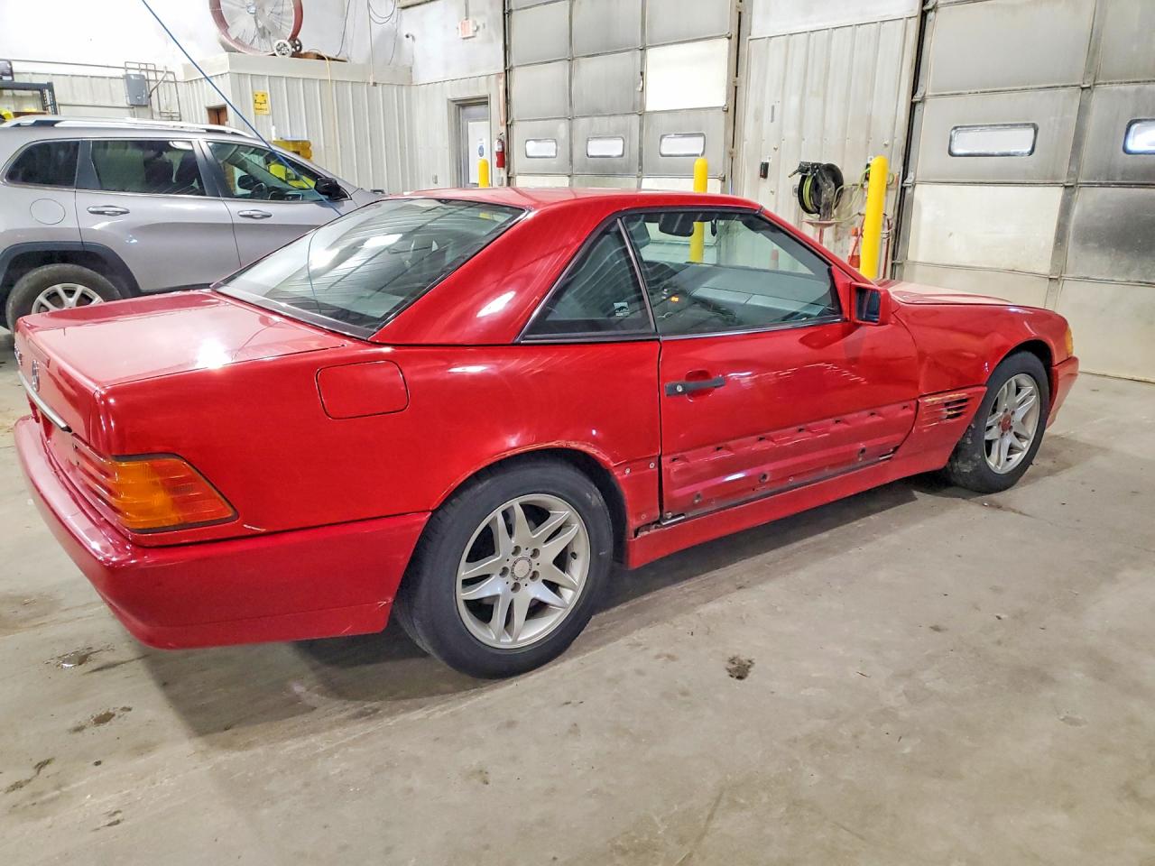 1993 Mercedes-benz 500 Sl Red vin: WDBFA67E4PF073566