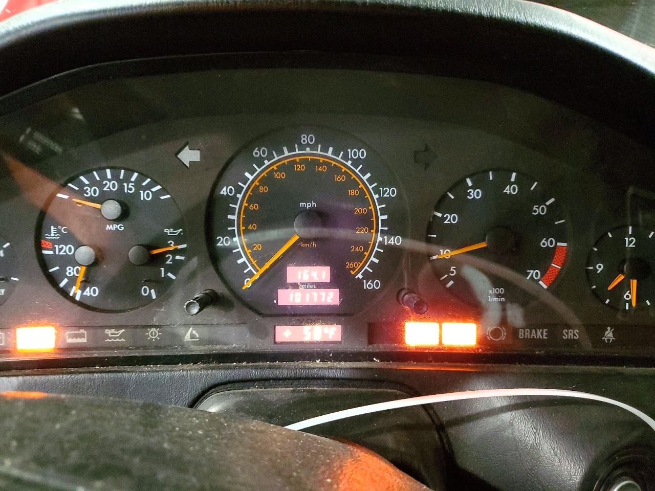 1993 Mercedes-benz 500 Sl Red vin: WDBFA67E4PF073566