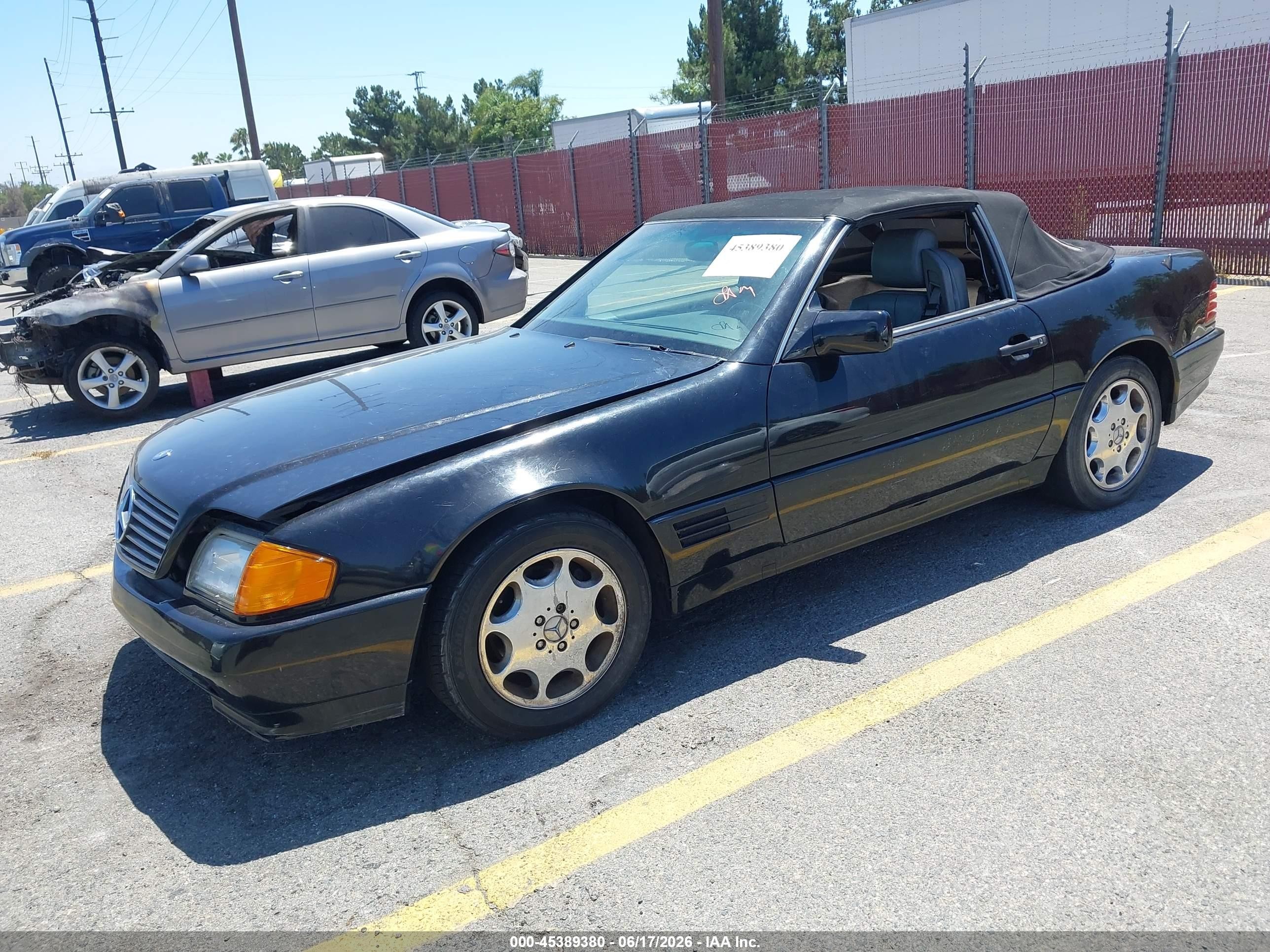 1993 Mercedes-benz 500 Sl Black vin: WDBFA67E9PF084952