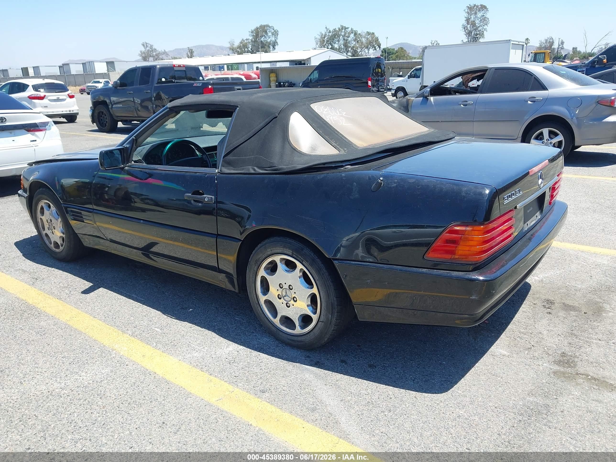 1993 Mercedes-benz 500 Sl Black vin: WDBFA67E9PF084952