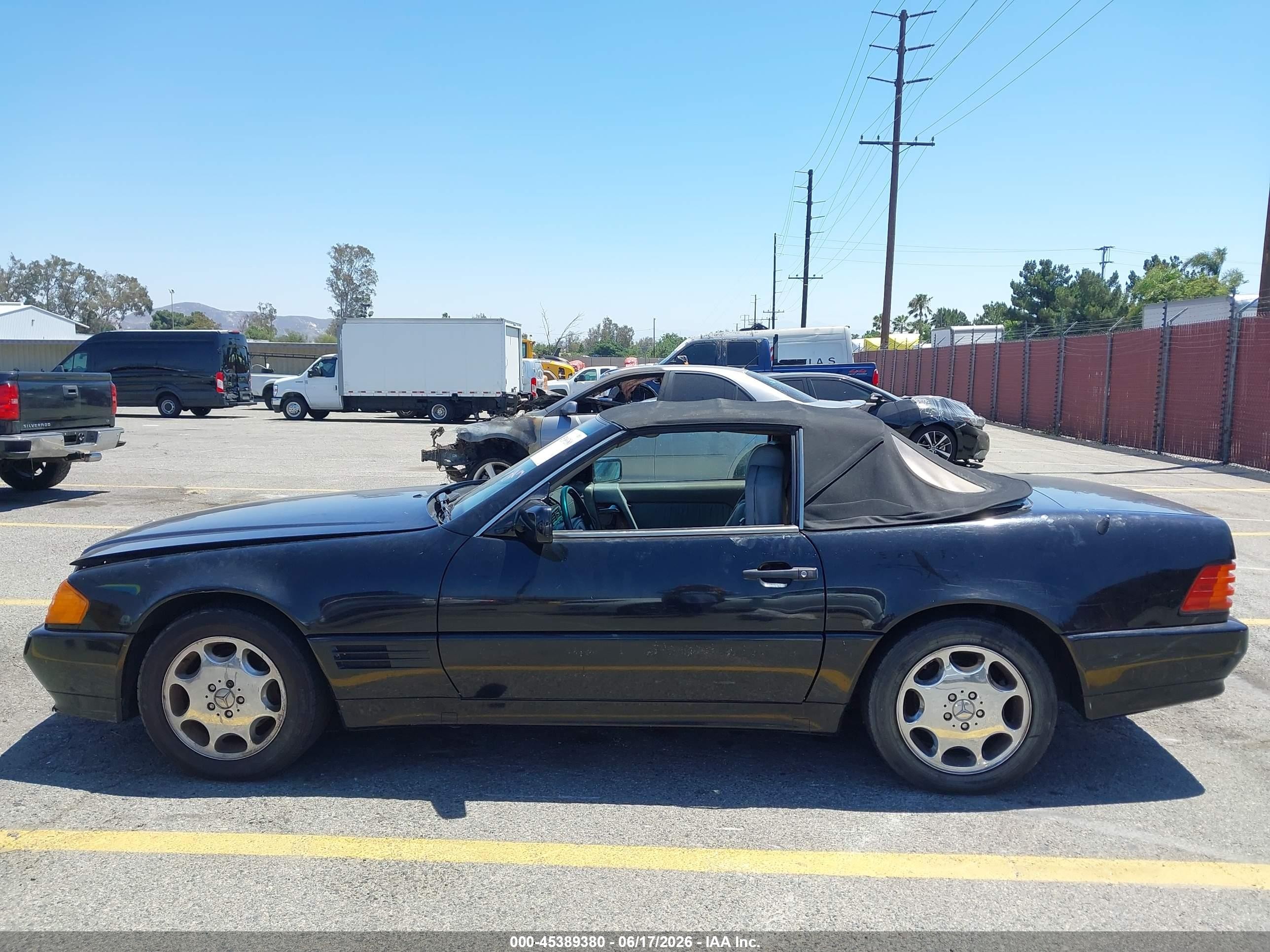 1993 Mercedes-benz 500 Sl Black vin: WDBFA67E9PF084952
