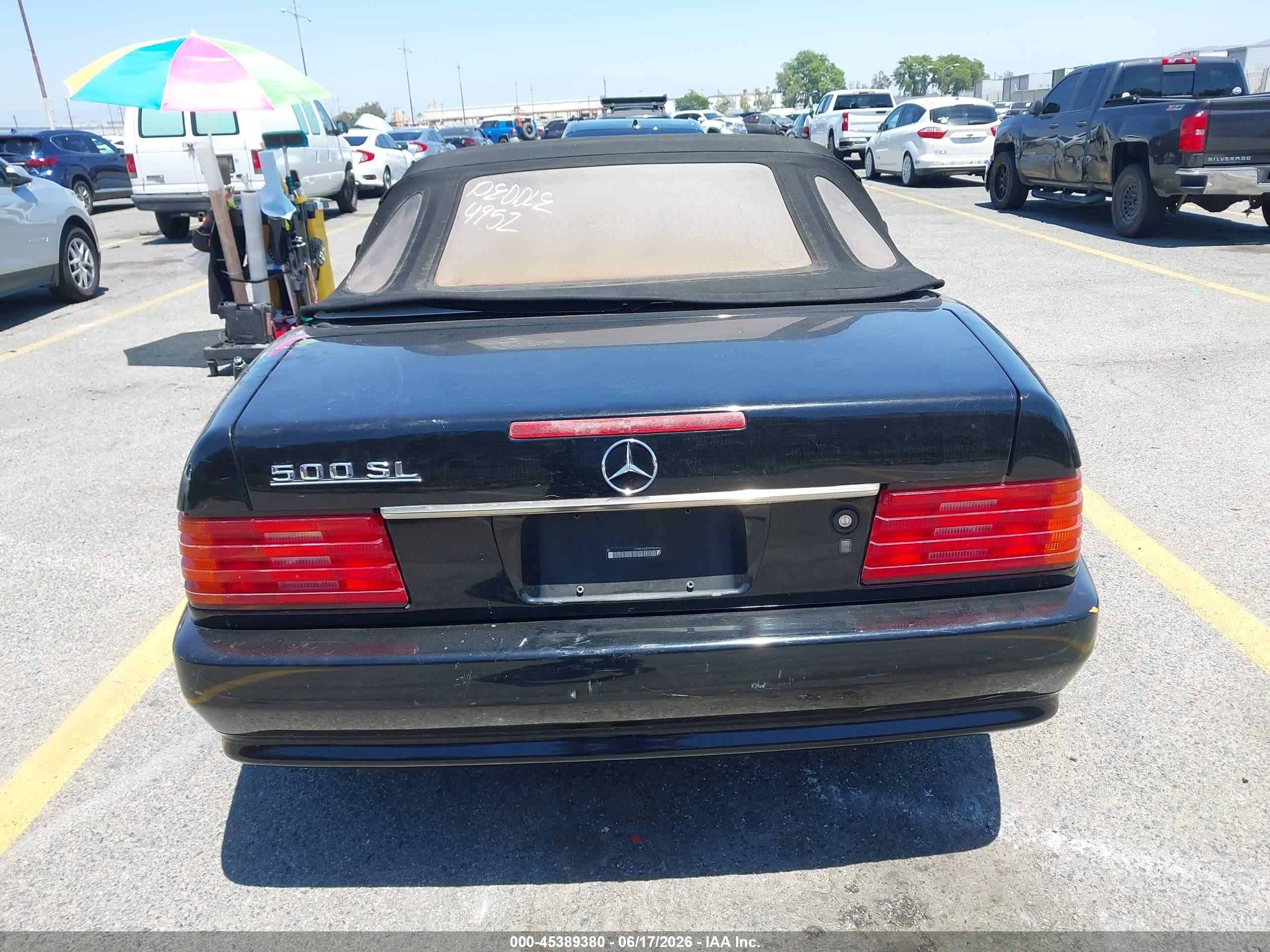 1993 Mercedes-benz 500 Sl Black vin: WDBFA67E9PF084952