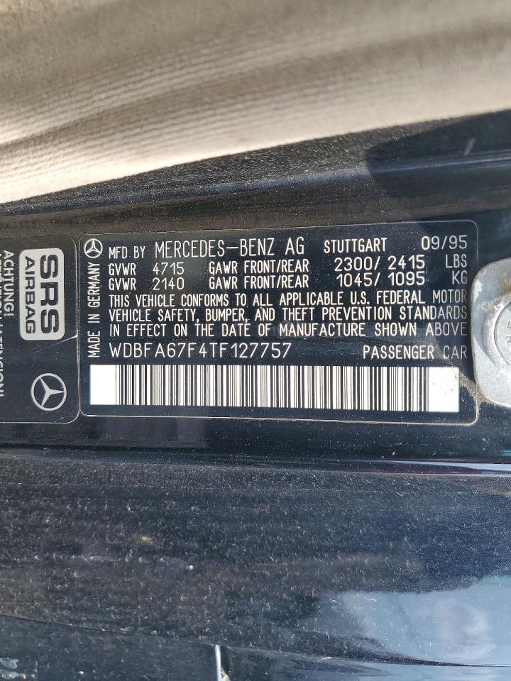 1996 Mercedes-benz Sl 500 Black vin: WDBFA67F4TF127757