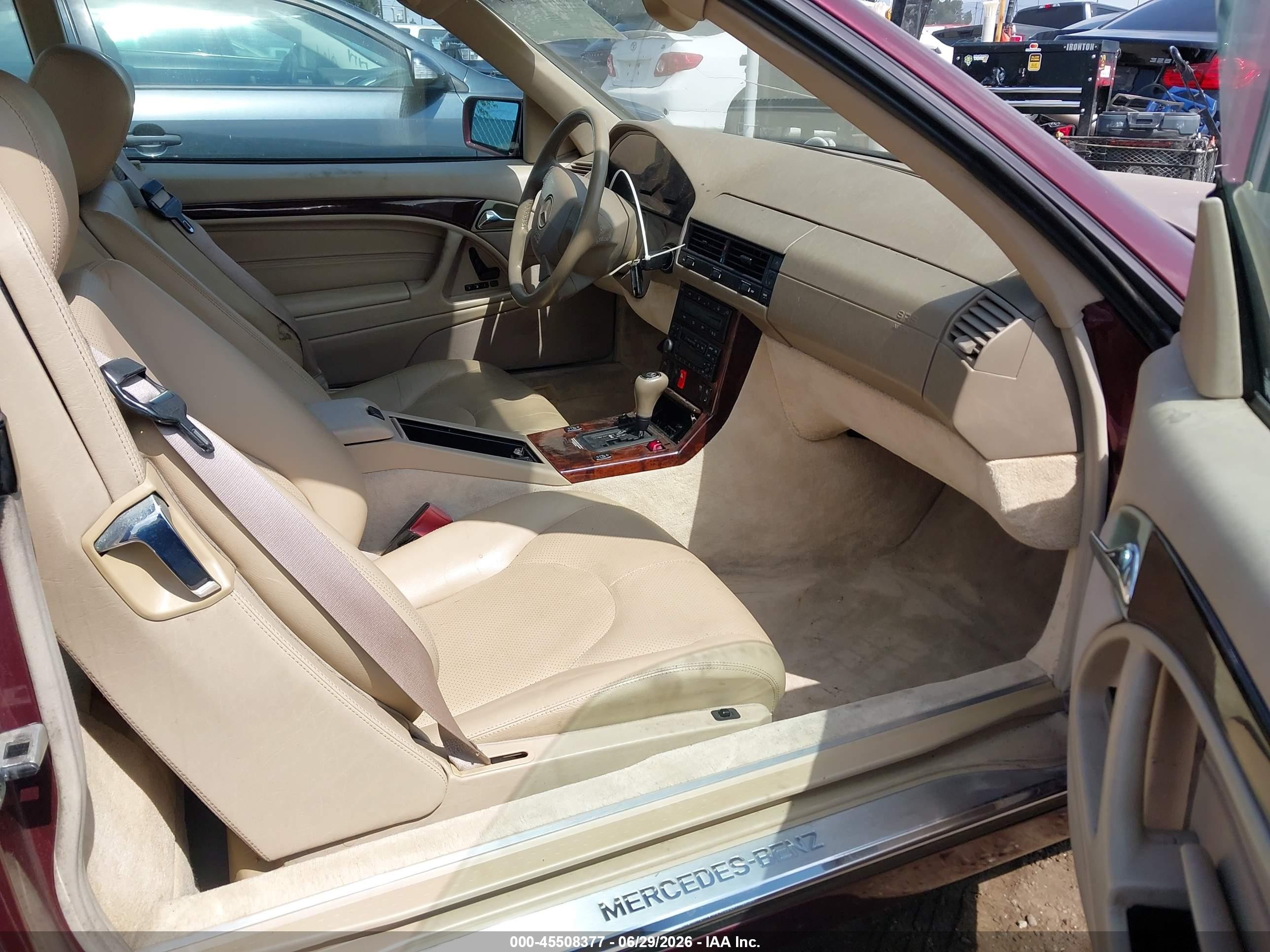 1998 Mercedes-benz Sl 500 Burgundy vin: WDBFA67F4WF162478