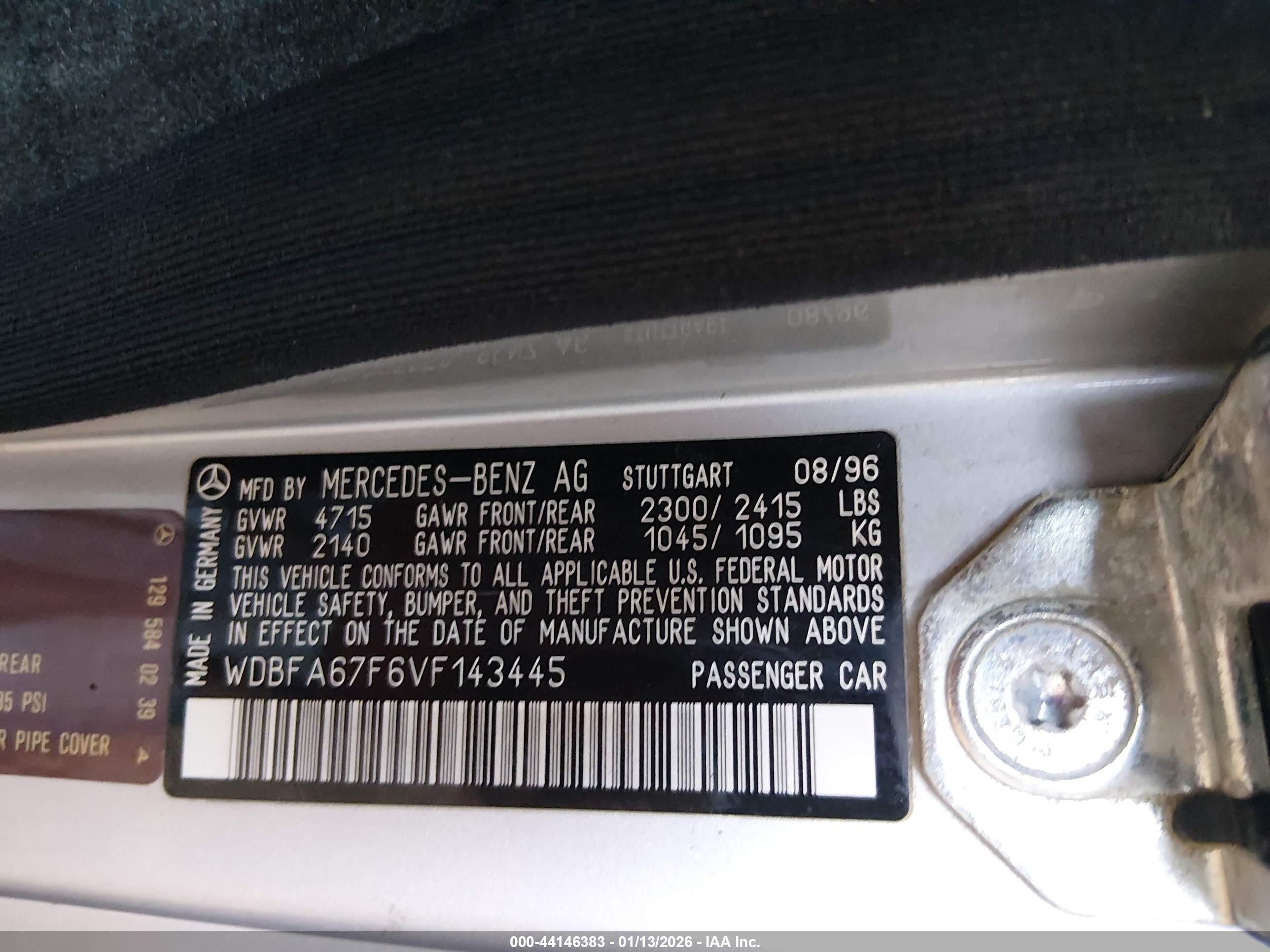 1997 Mercedes-benz Sl 500   Silver vin: WDBFA67F6VF143445
