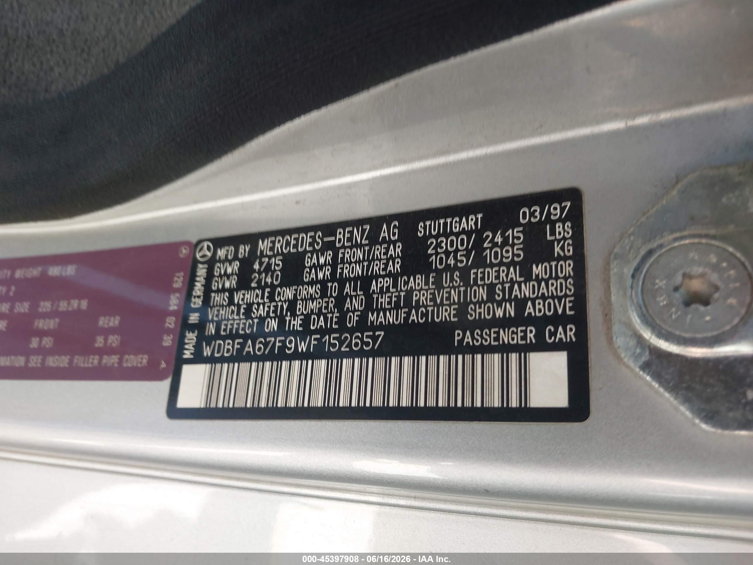 1998 Mercedes-benz Sl 500   Gray vin: WDBFA67F9WF152657