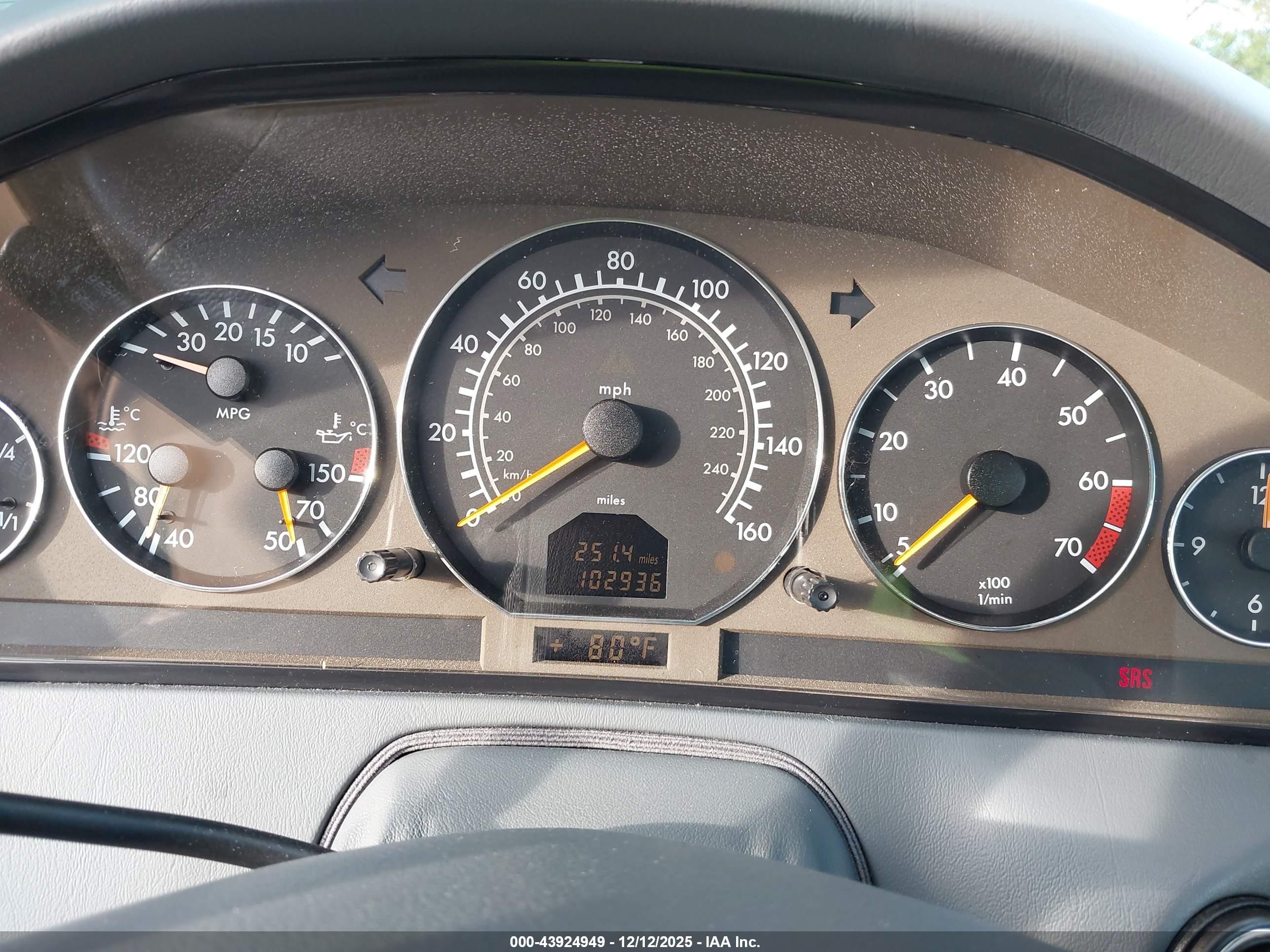 2001 Mercedes-benz Sl 500   Silver vin: WDBFA68F41F200069