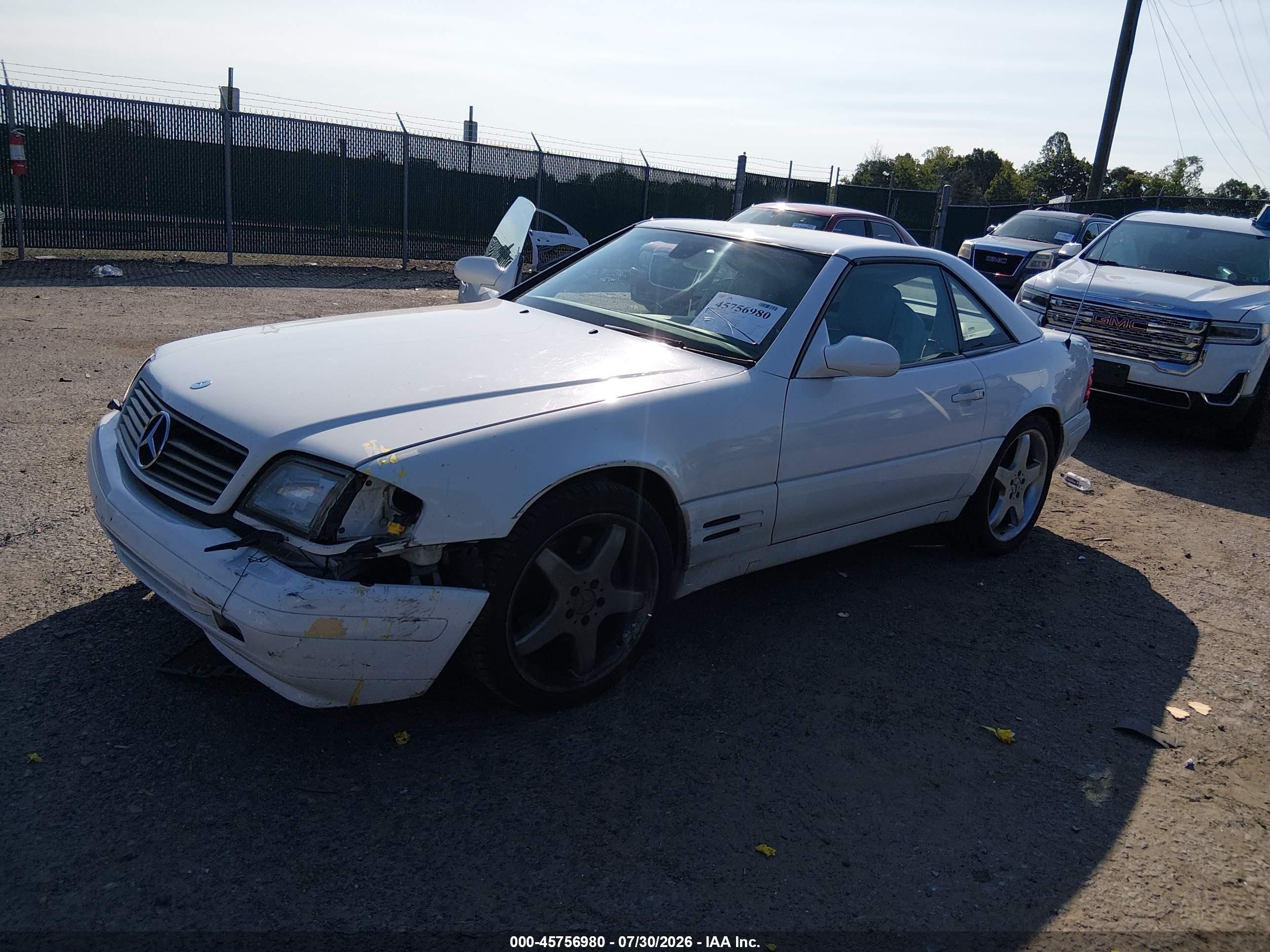 1999 Mercedes-benz Sl 500 White vin: WDBFA68F7XF187830