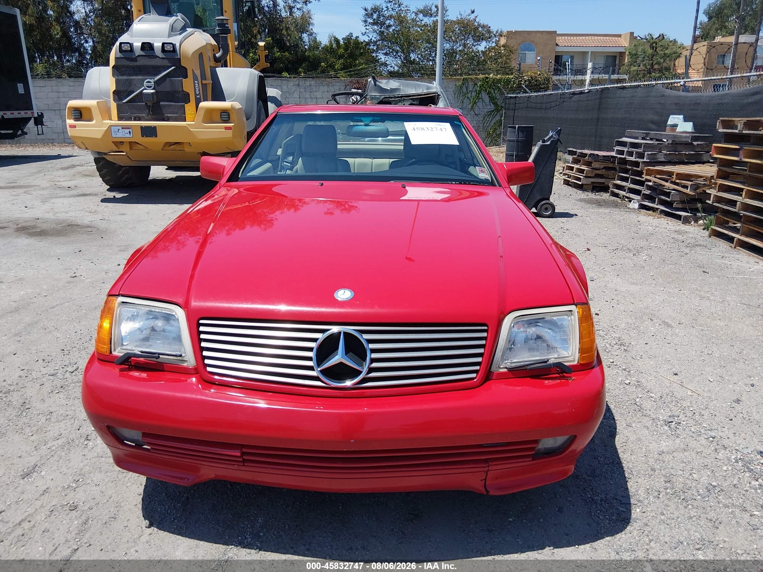 1993 Mercedes-benz 600 Sl Red vin: WDBFA76E3PF076367