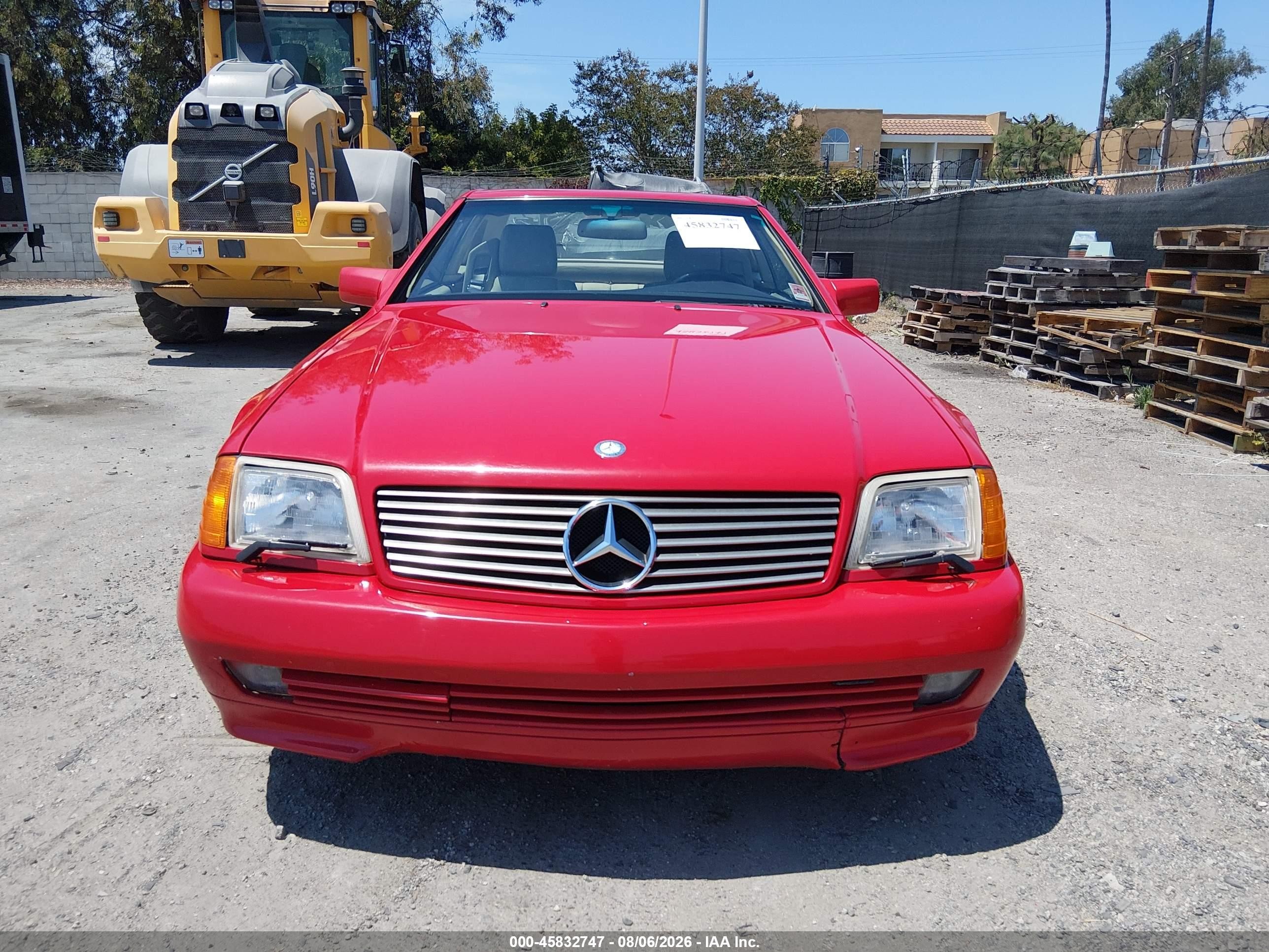 1993 Mercedes-benz 600 Sl Red vin: WDBFA76E3PF076367