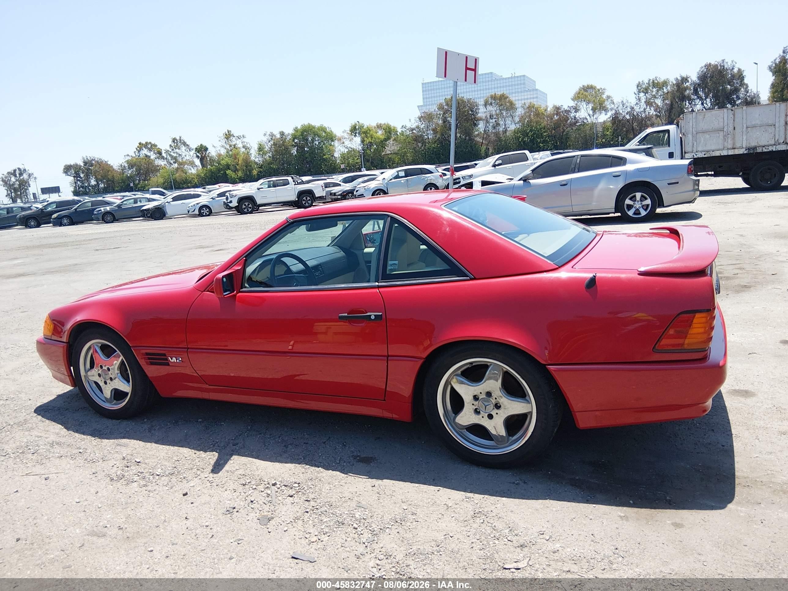 1993 Mercedes-benz 600 Sl Red vin: WDBFA76E3PF076367
