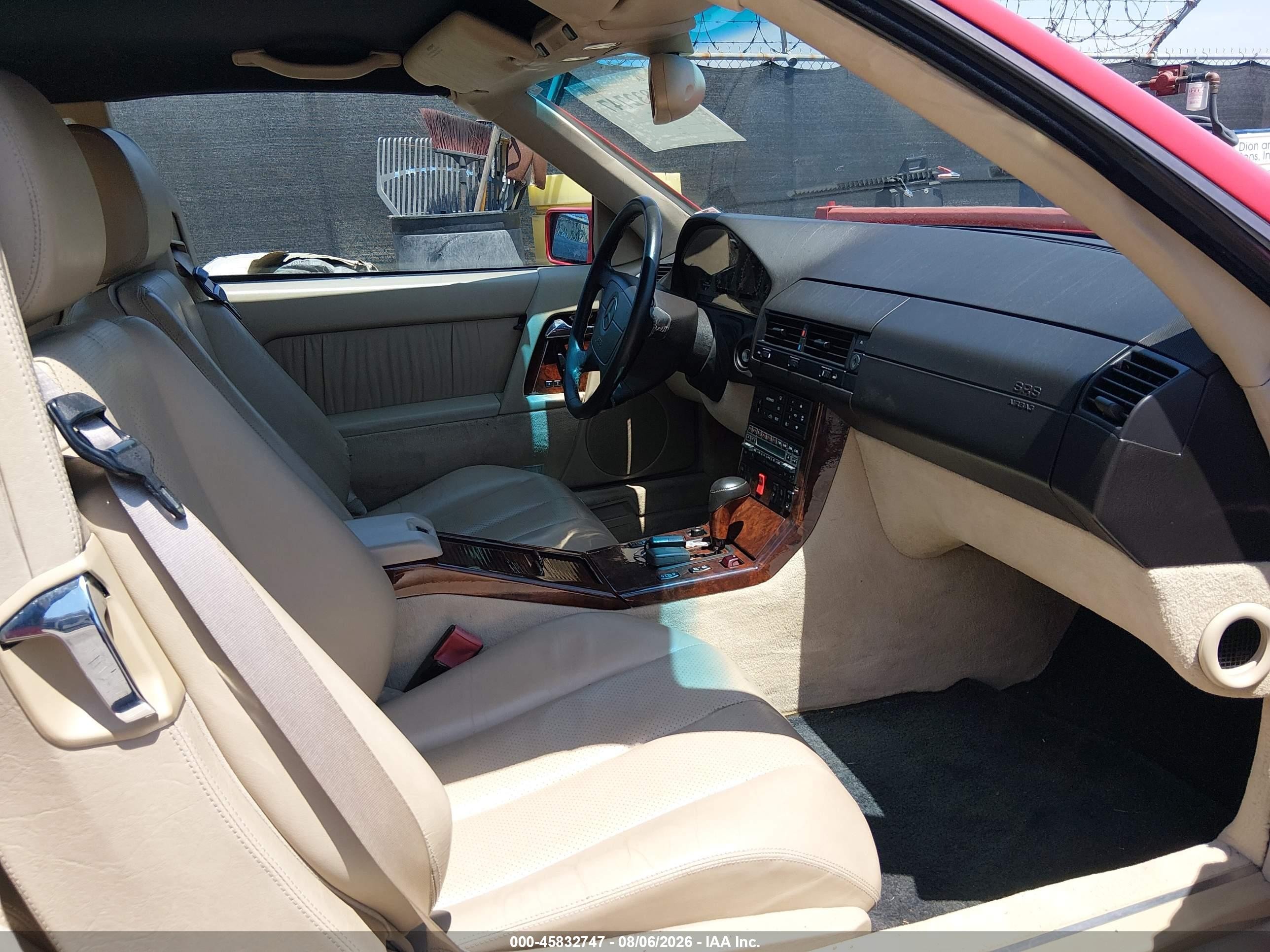 1993 Mercedes-benz 600 Sl Red vin: WDBFA76E3PF076367
