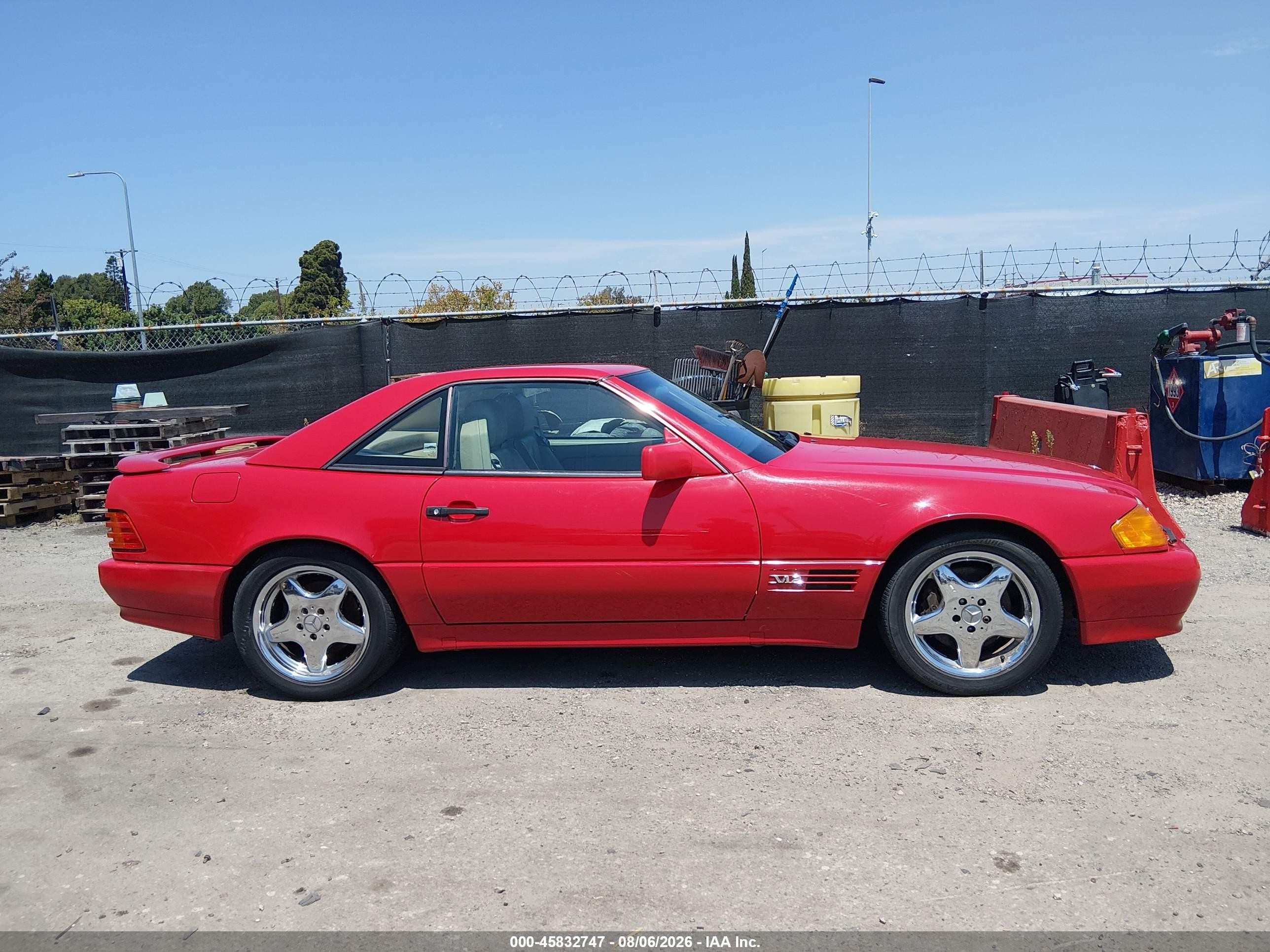 1993 Mercedes-benz 600 Sl Red vin: WDBFA76E3PF076367