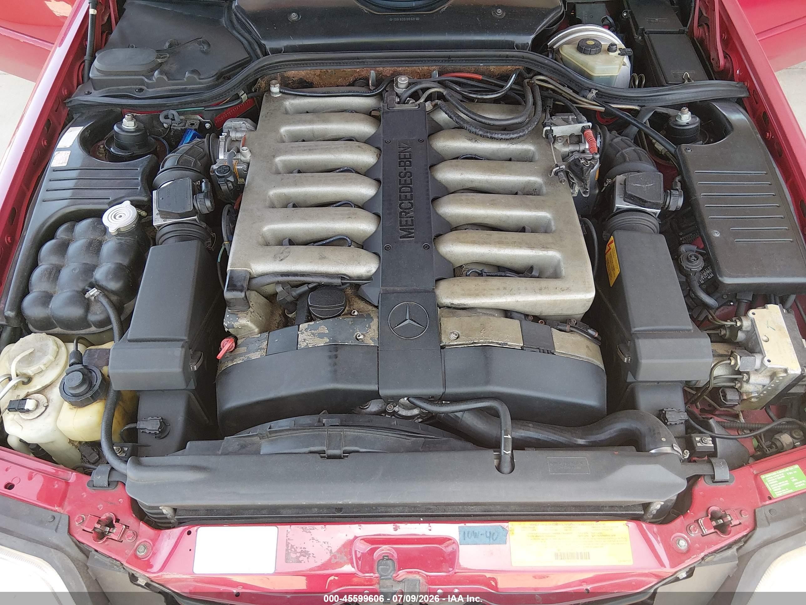 1995 Mercedes-benz Sl 600 Red vin: WDBFA76E5SF119177