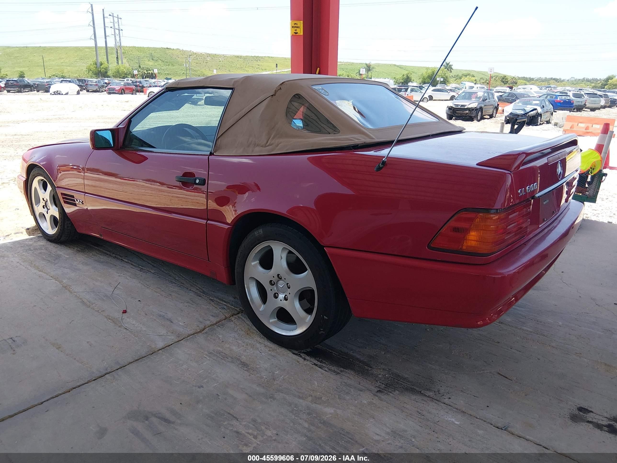 1995 Mercedes-benz Sl 600 Red vin: WDBFA76E5SF119177