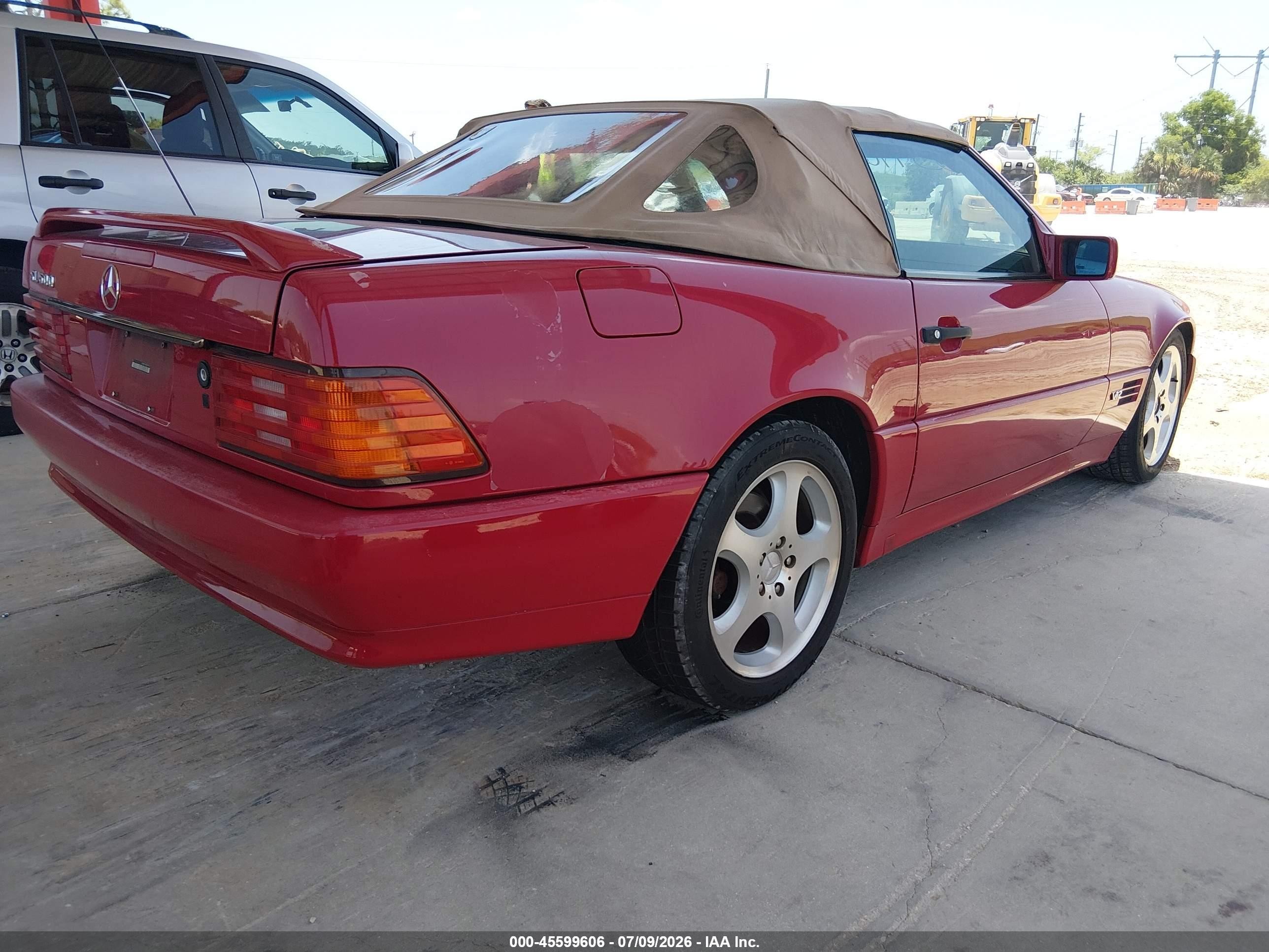 1995 Mercedes-benz Sl 600 Red vin: WDBFA76E5SF119177