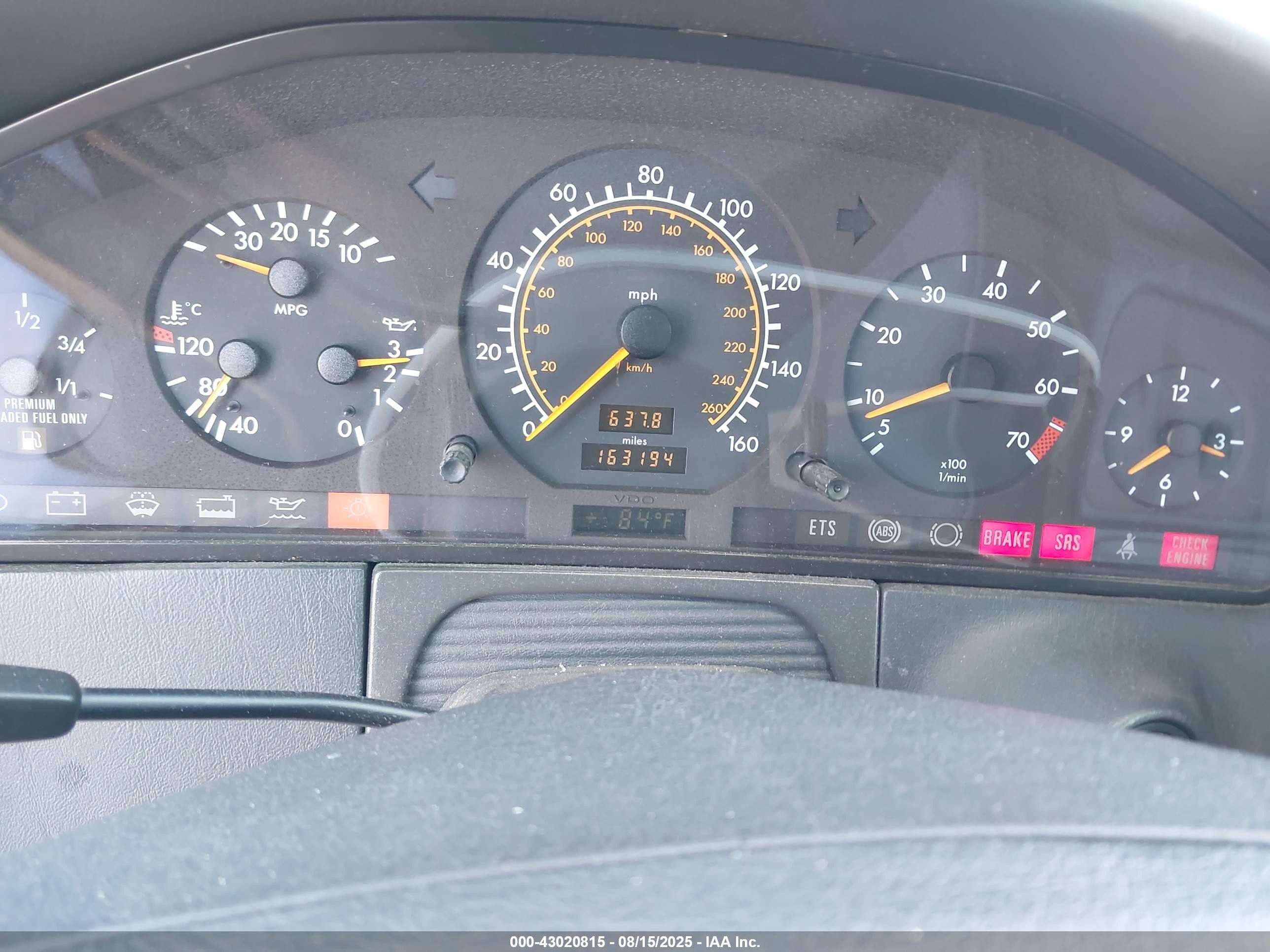 1995 Mercedes-benz S 320w White vin: WDBGA32E4SA218413