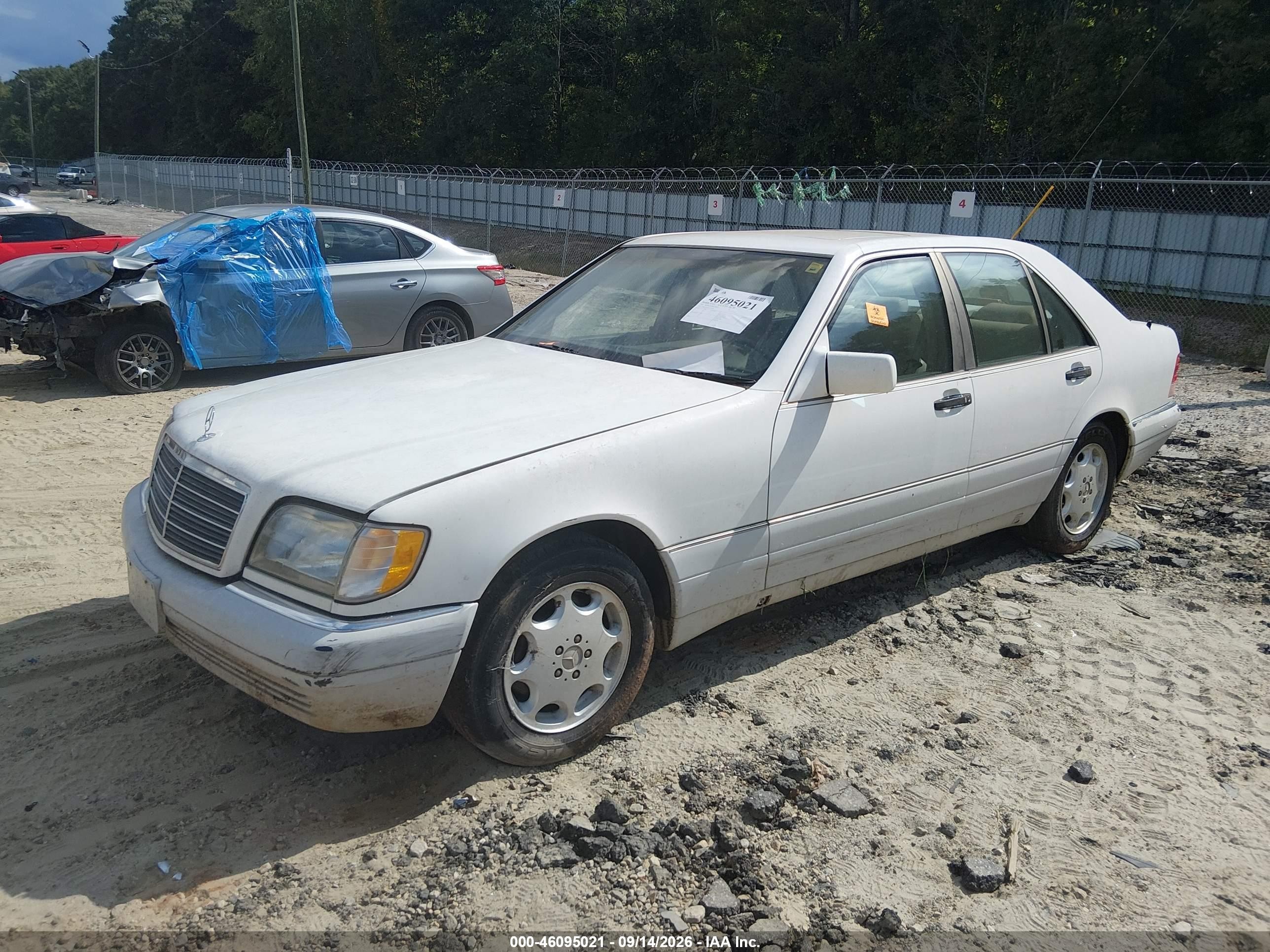 1995 Mercedes-benz S 320w White vin: WDBGA32E7SA234265