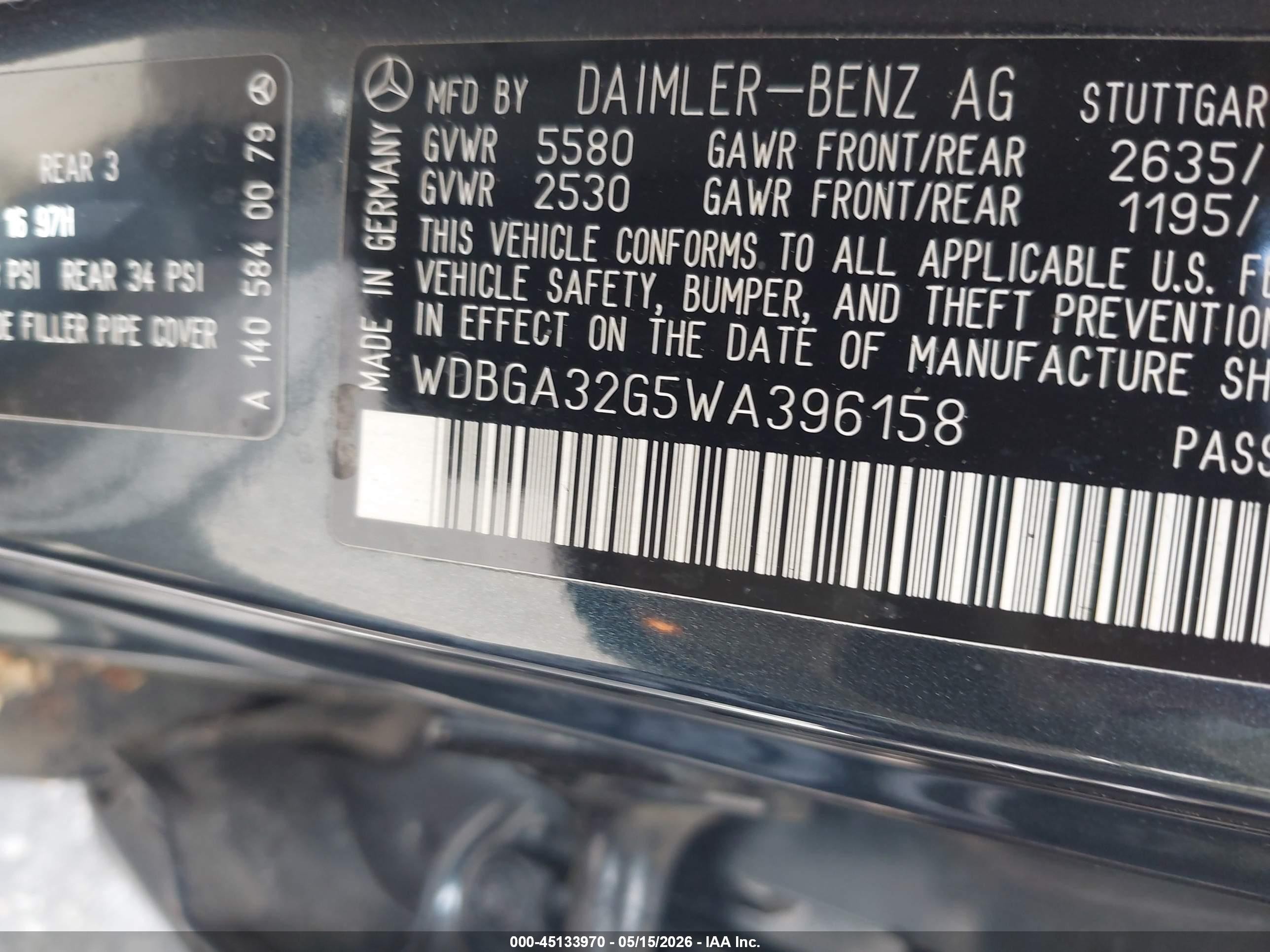 1998 Mercedes-benz S 320   Синий vin: WDBGA32G5WA396158