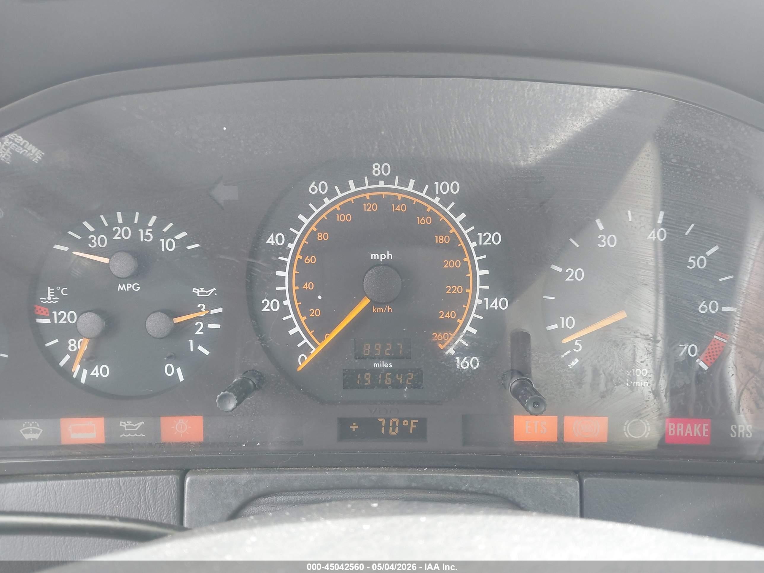 1995 Mercedes-benz S 320 Silver vin: WDBGA33E5SA234358