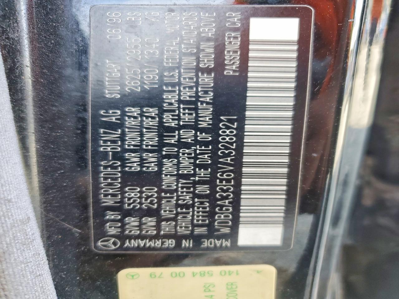 1997 Mercedes-benz S 320 Черный vin: WDBGA33E6VA328821