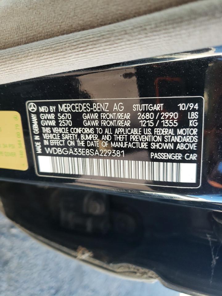 1995 Mercedes-benz S 320 Black vin: WDBGA33E8SA229381