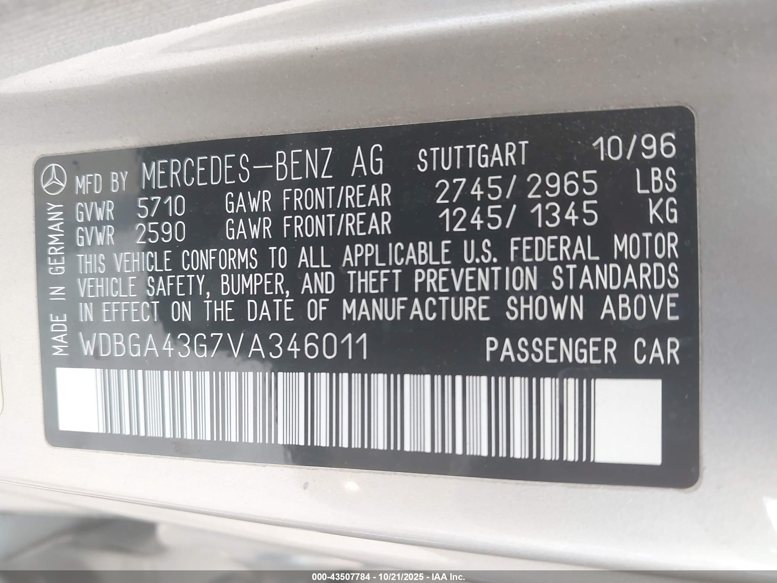 1997 Mercedes-benz S 420 Золотой vin: WDBGA43G7VA346011