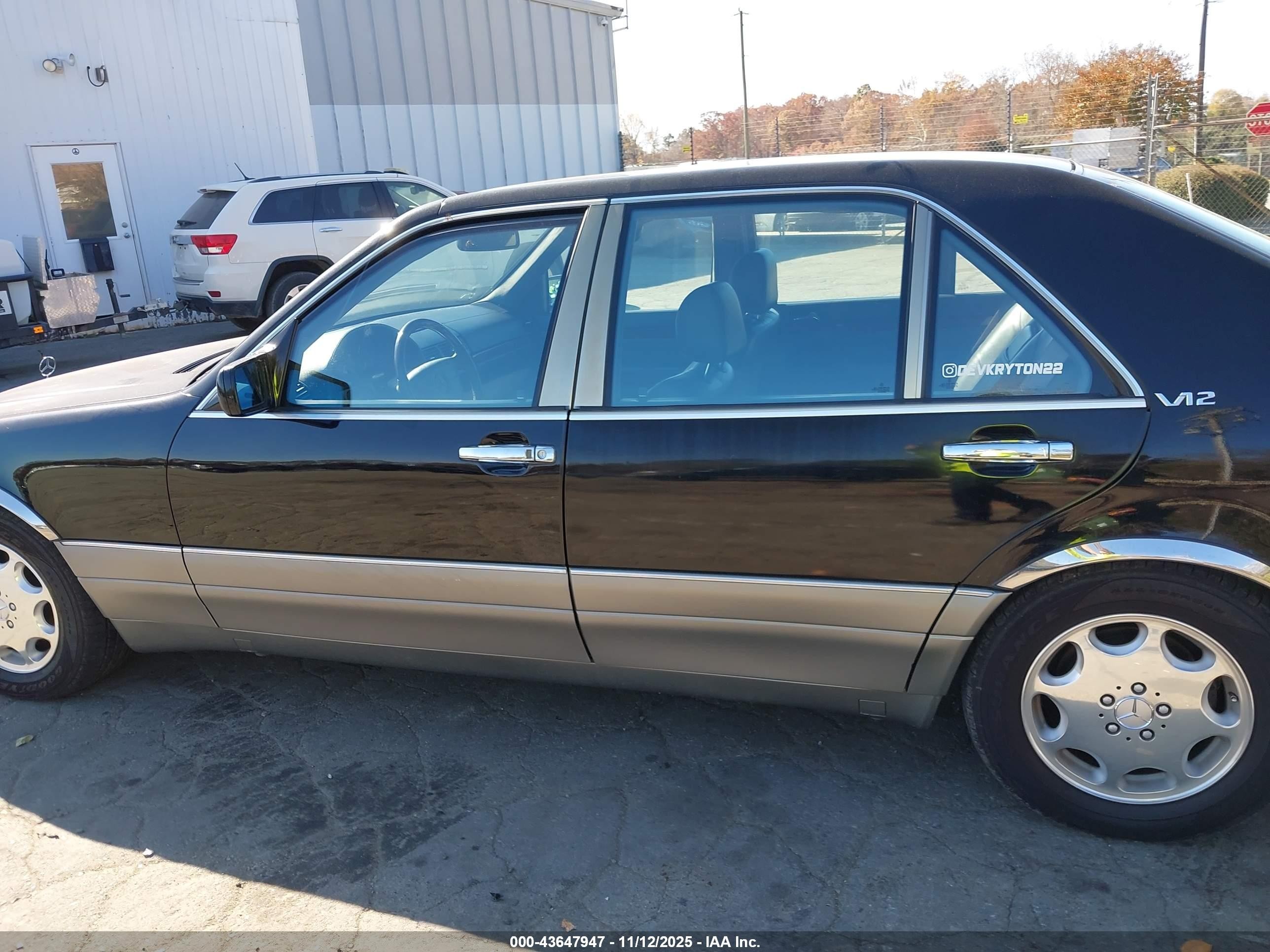 1995 Mercedes-benz S 600 Black vin: WDBGA57E6SA196645