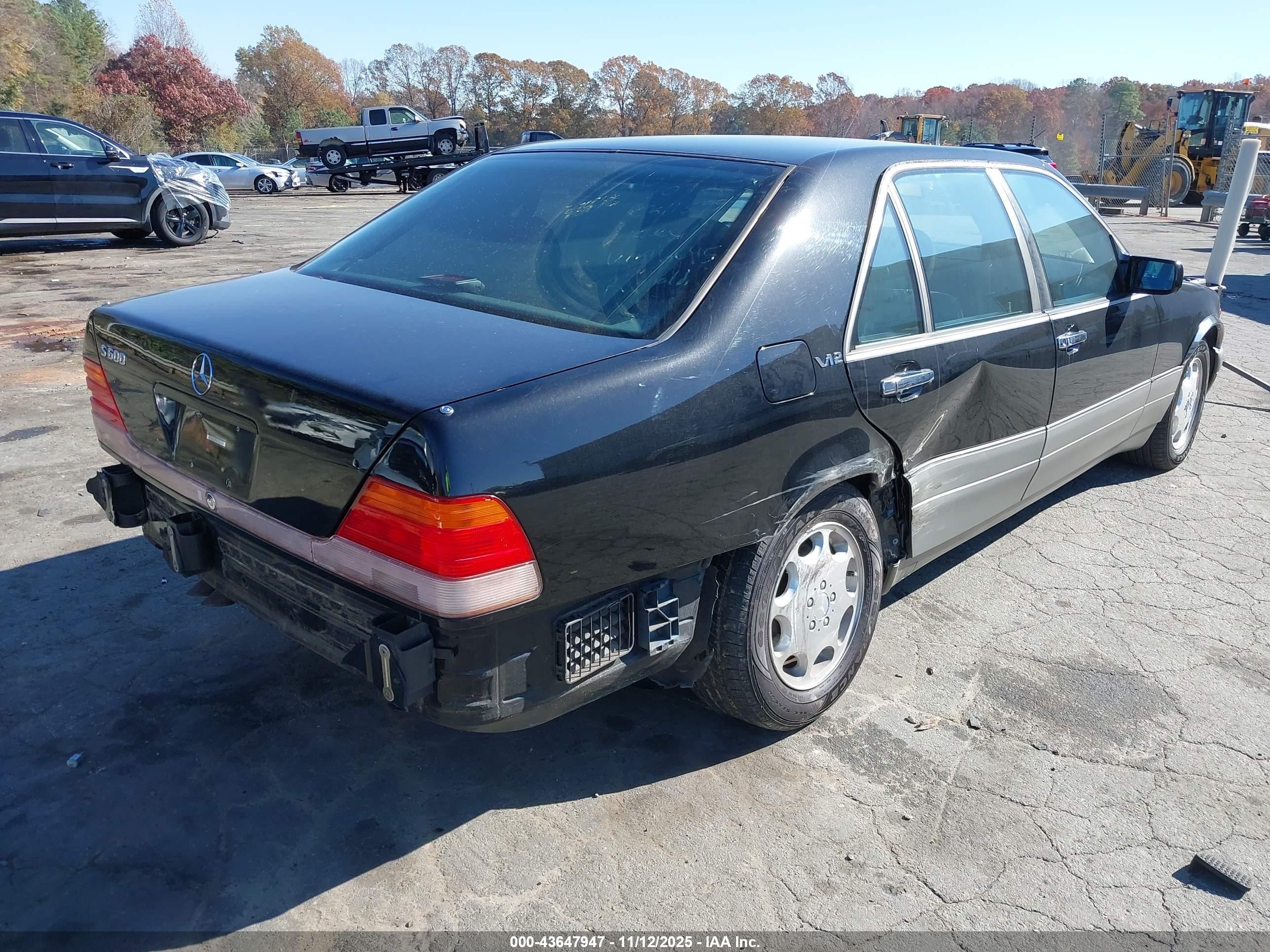 1995 Mercedes-benz S 600 Black vin: WDBGA57E6SA196645