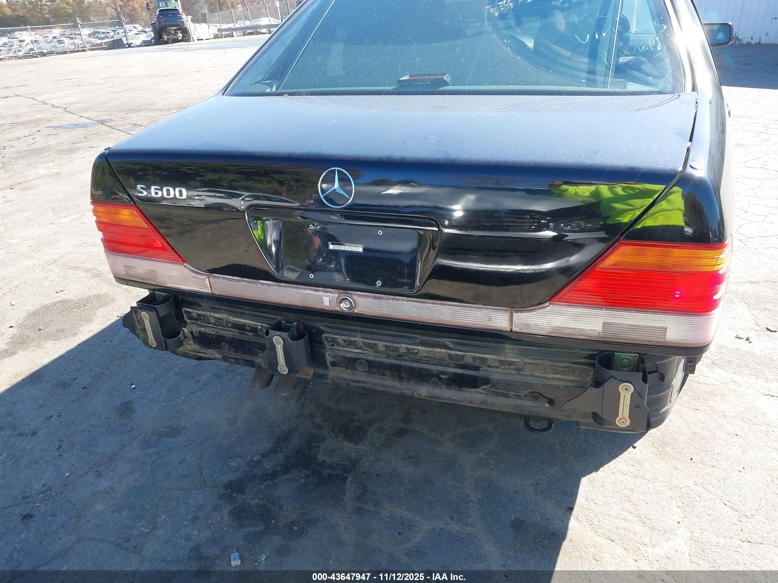 1995 Mercedes-benz S 600 Black vin: WDBGA57E6SA196645