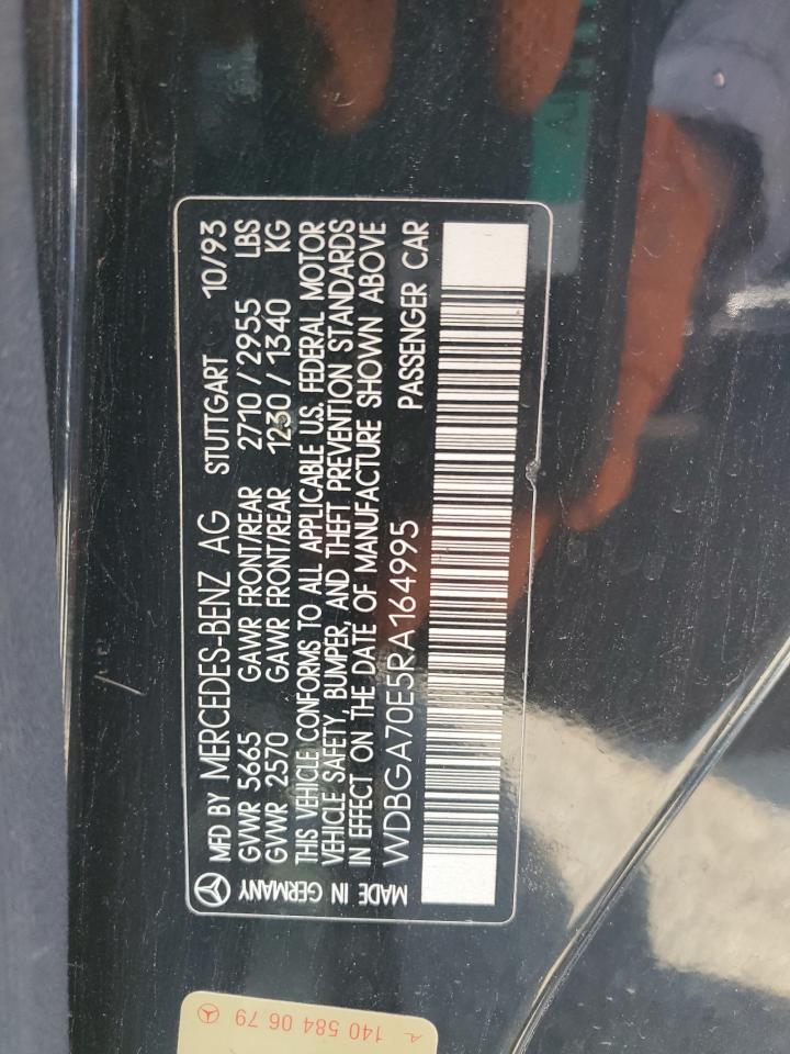 1994 Mercedes-benz S 500   Черный vin: WDBGA70E5RA164995