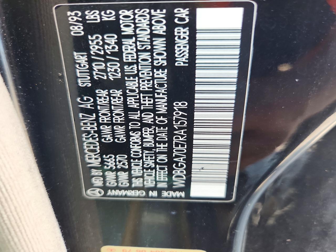 1994 Mercedes-benz S 500 Black vin: WDBGA70E7RA157918