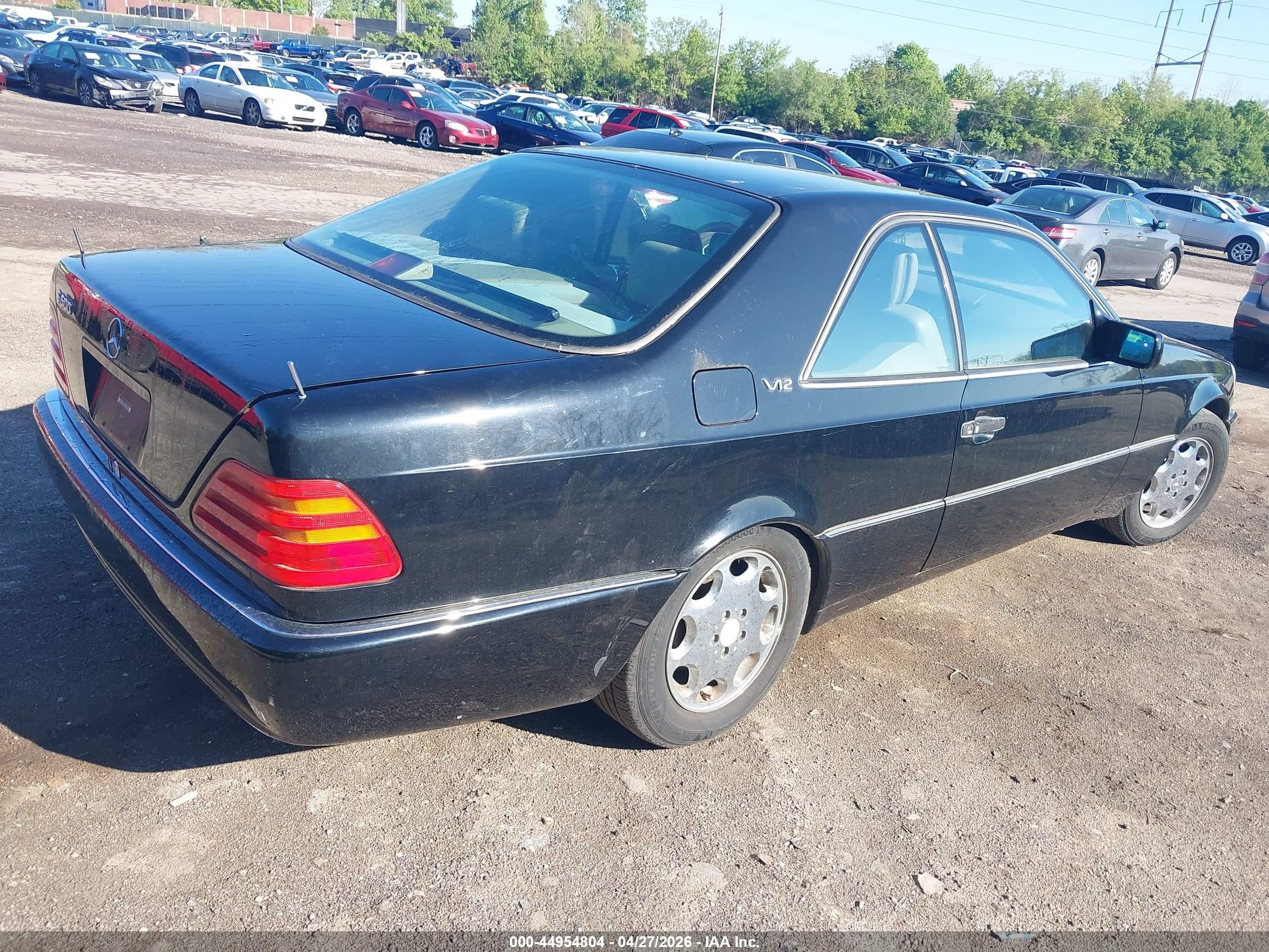 1995 Mercedes-benz S 600 Черный vin: WDBGA76E0SA218152