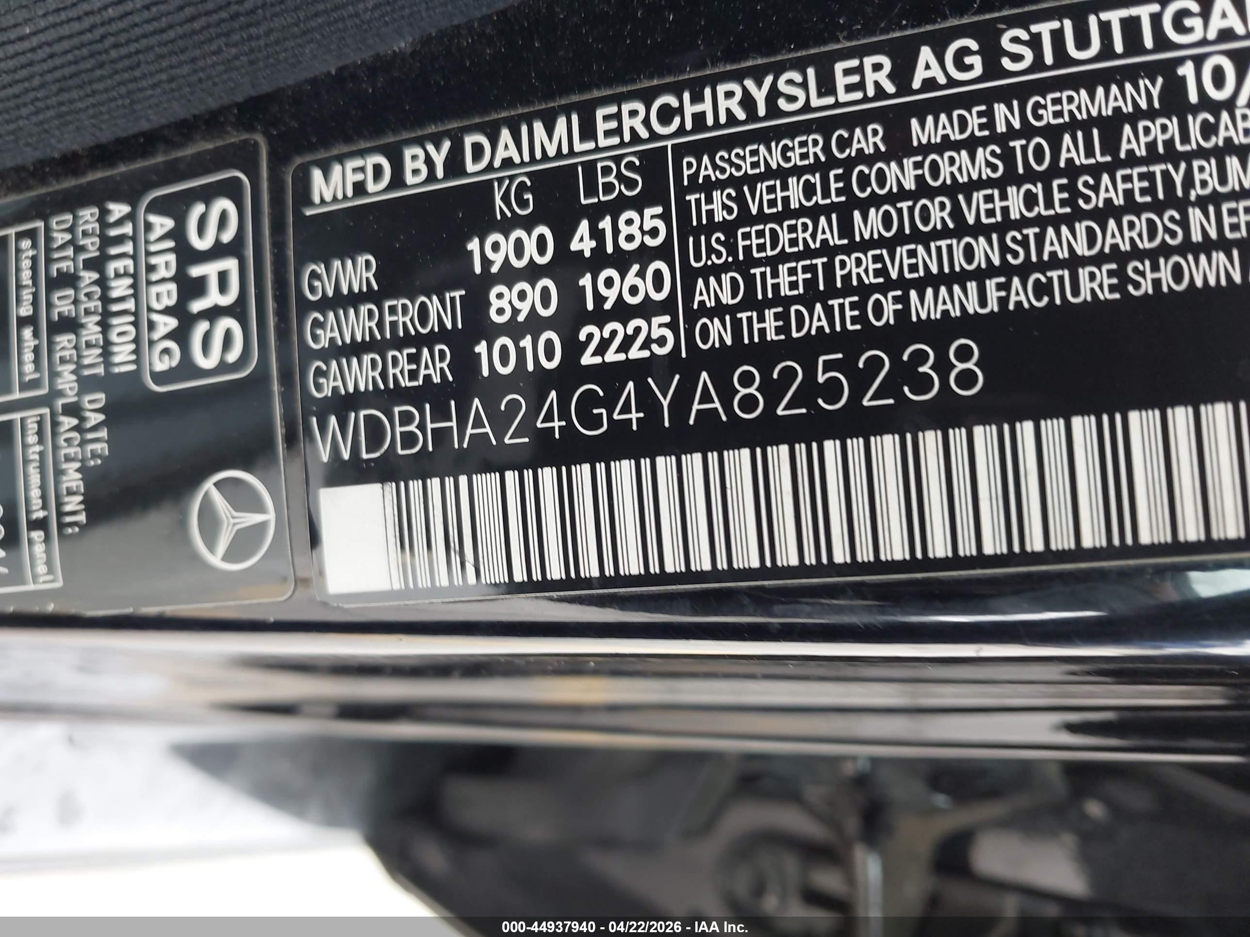 2000 Mercedes-benz C 230 Kompressor Black vin: WDBHA24G4YA825238